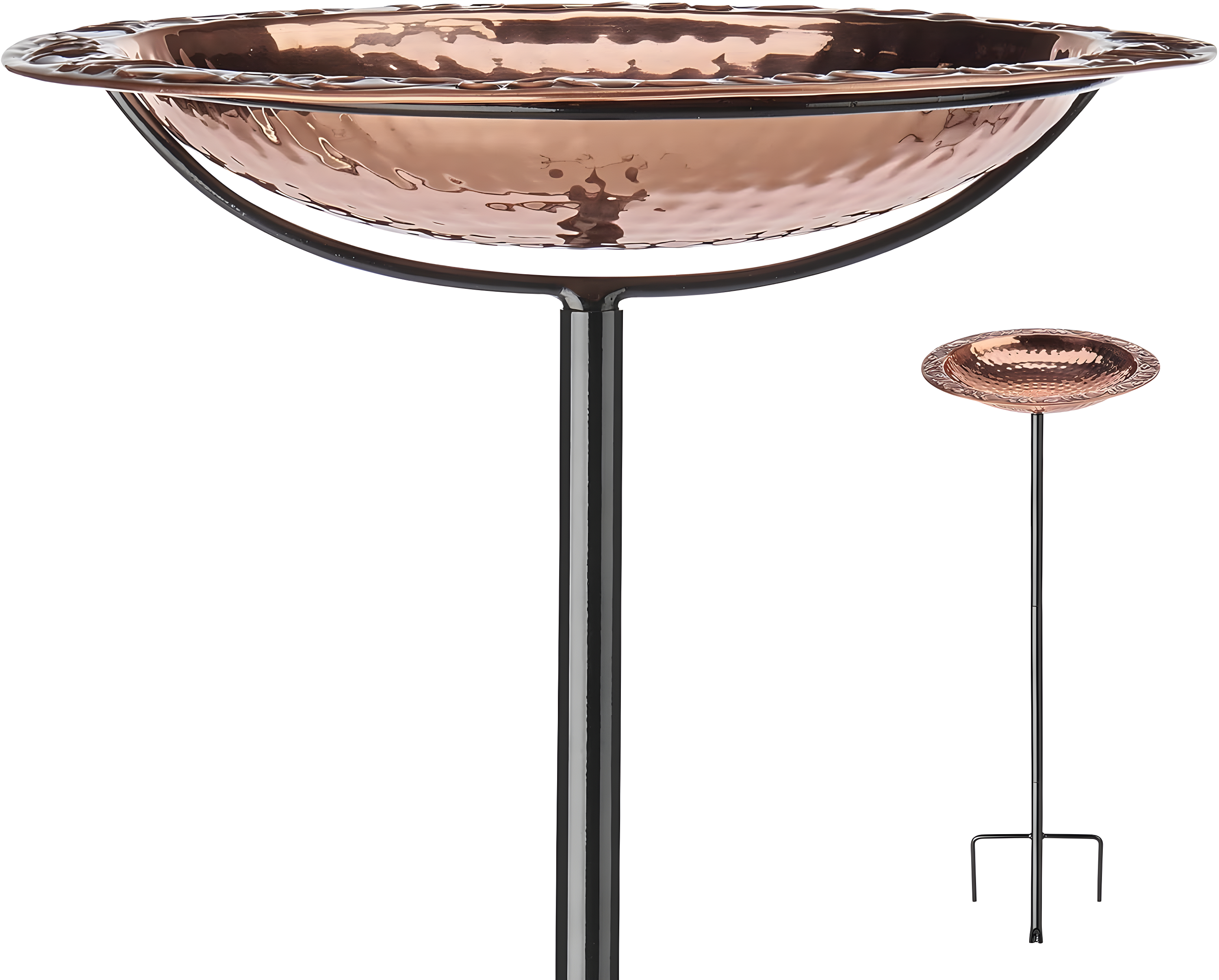 Good Directions BBG Pure Copper Garden Pole Bird Bath, 13" Basin