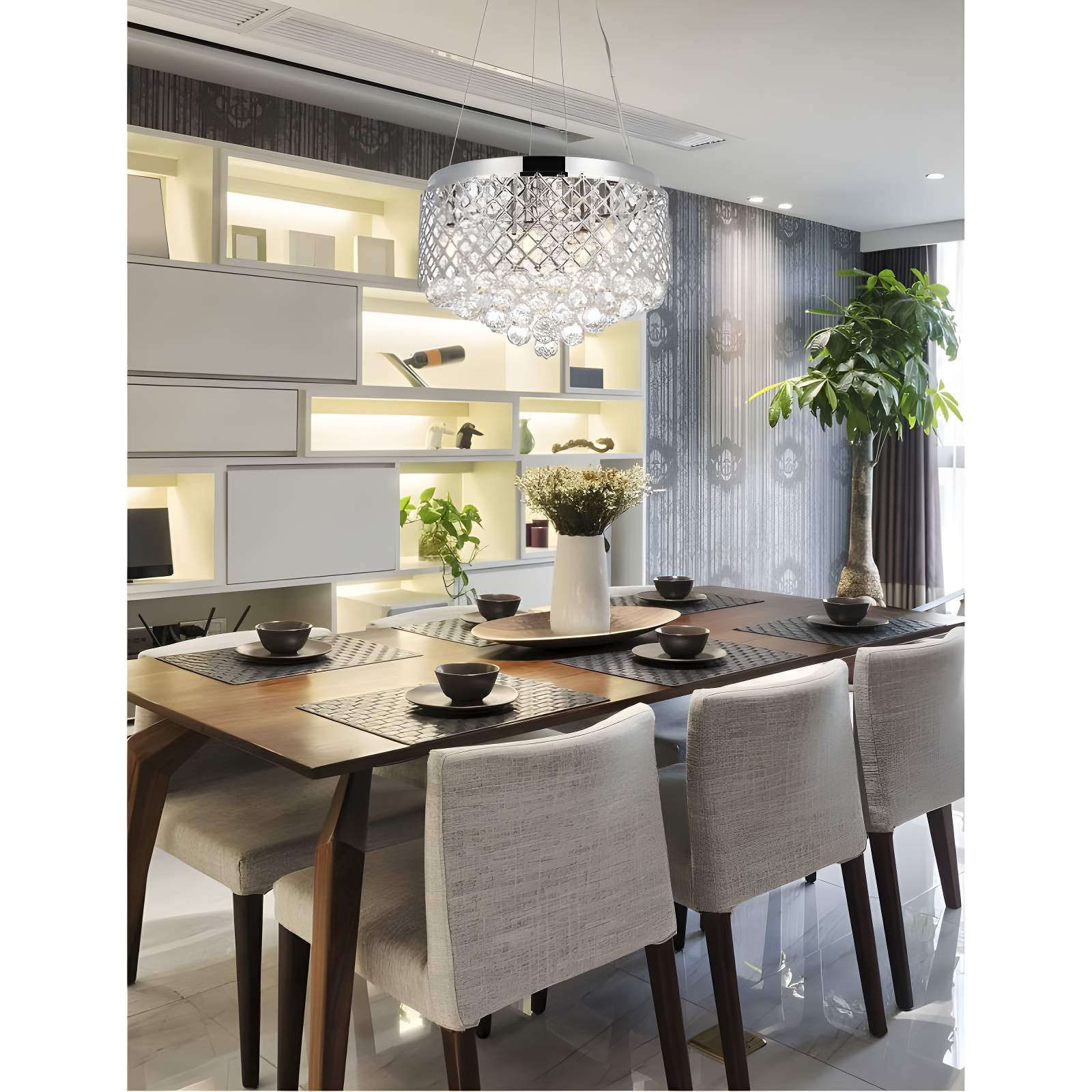 Elegant Lighting Tully 6 lights pendant in chrome