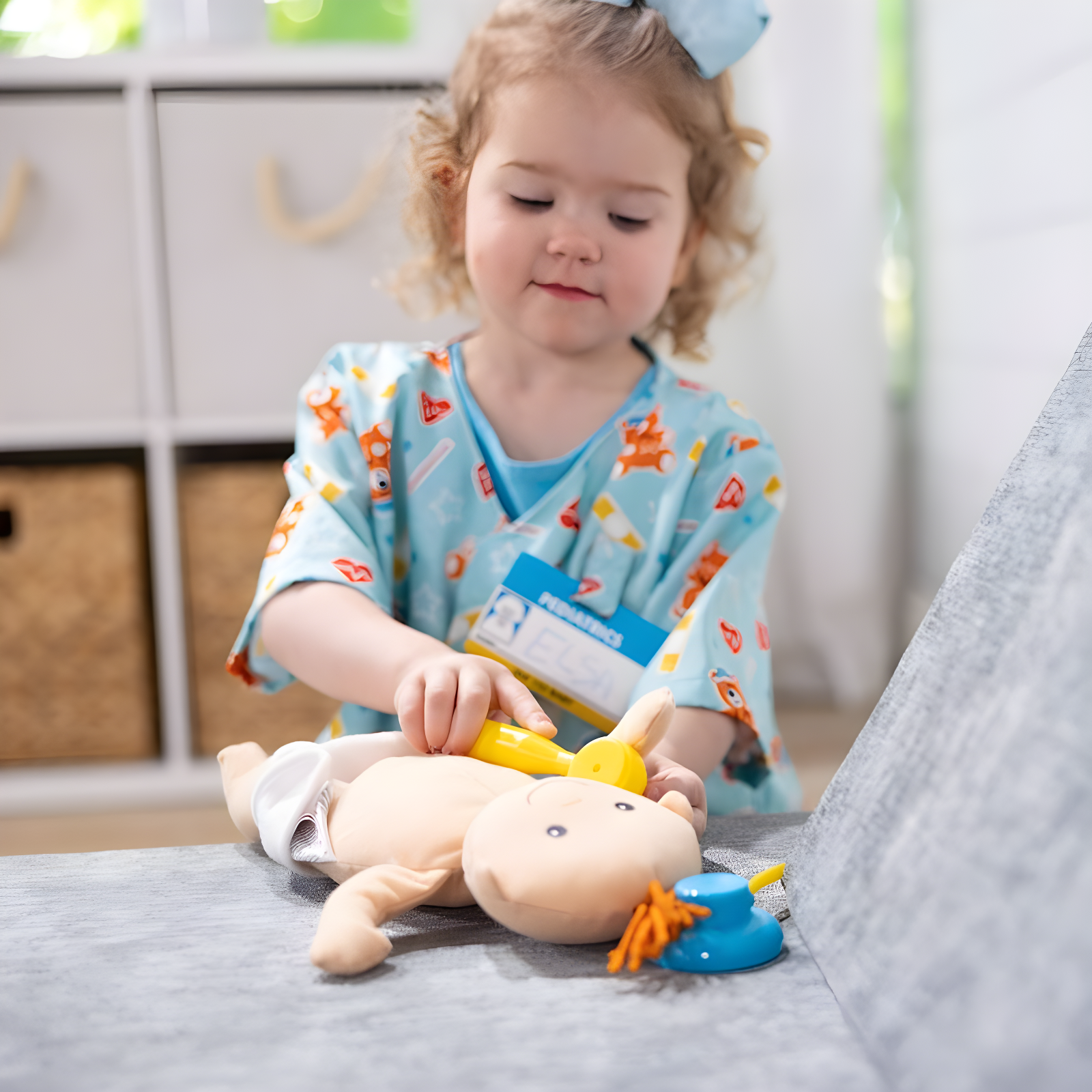 Melissa & Doug Pediatric Nurse Role Play Costume Set (8pc) - Includes Baby Doll, Stethoscope