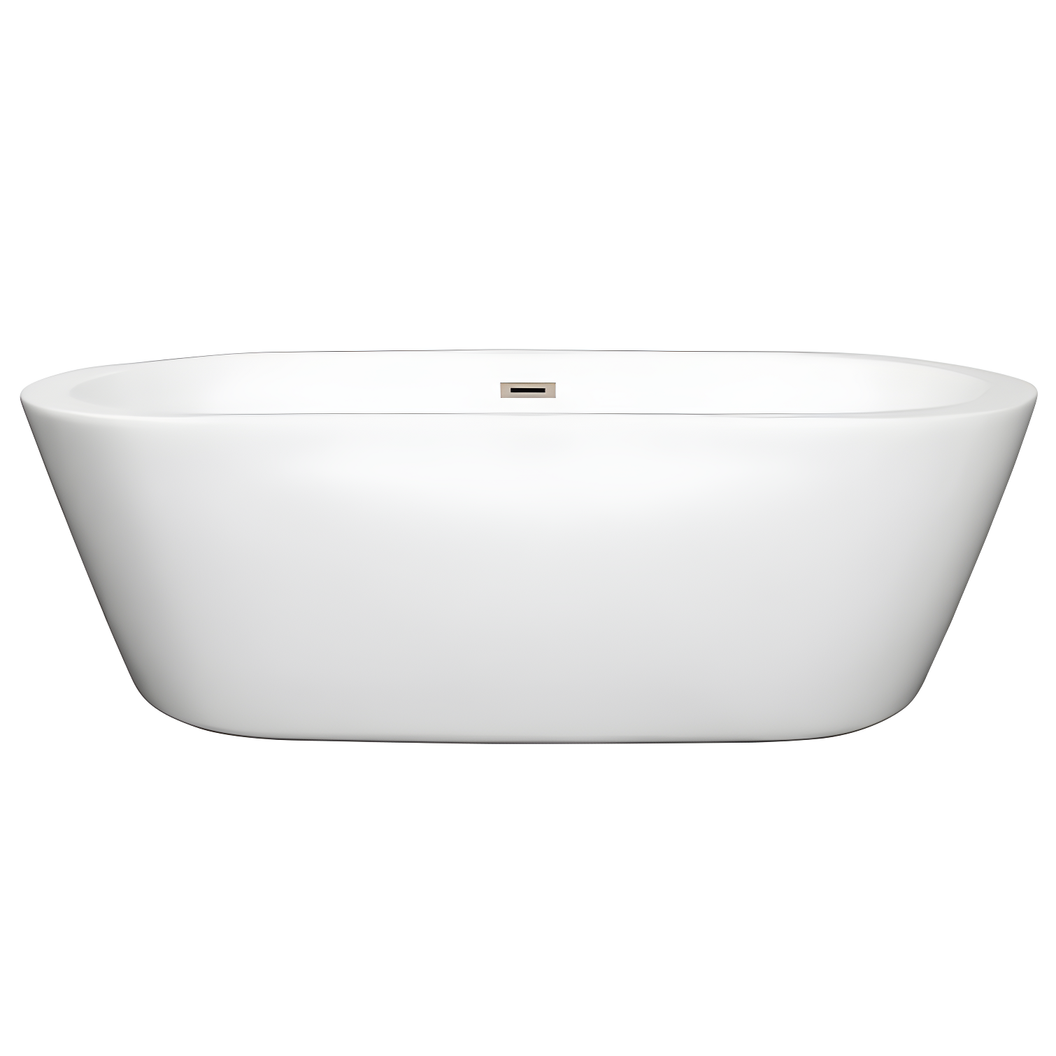 Wyndham Collection WCOBT100371BNTRIM Mermaid 71'' x 33.5'' Freestanding Soaking Acrylic Bathtub