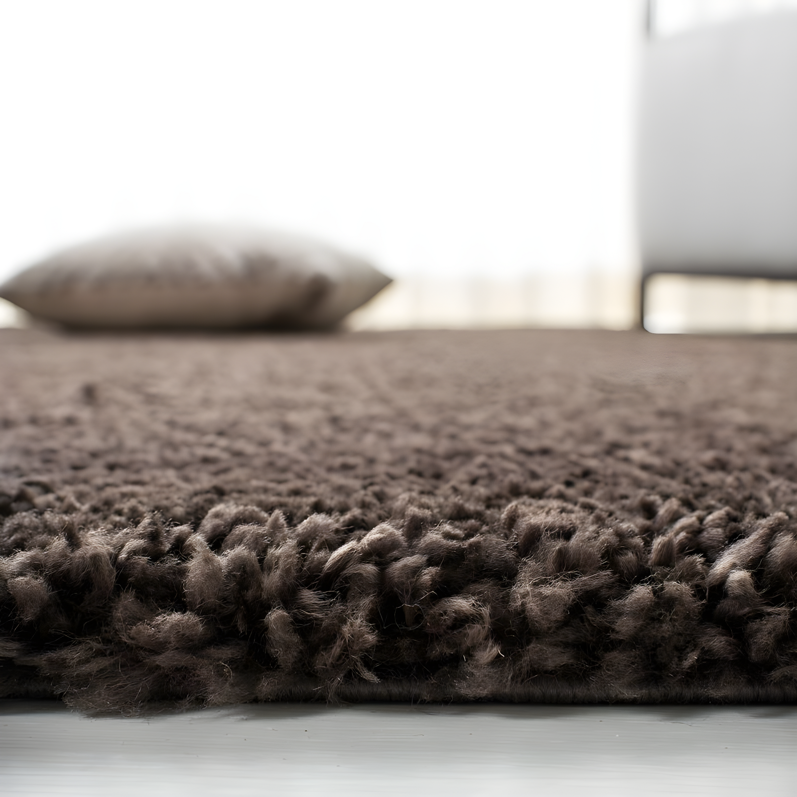 August Shag 900 AUG900 Power Loomed Indoor Area Rug - Brown - 9'x9' - Safavieh