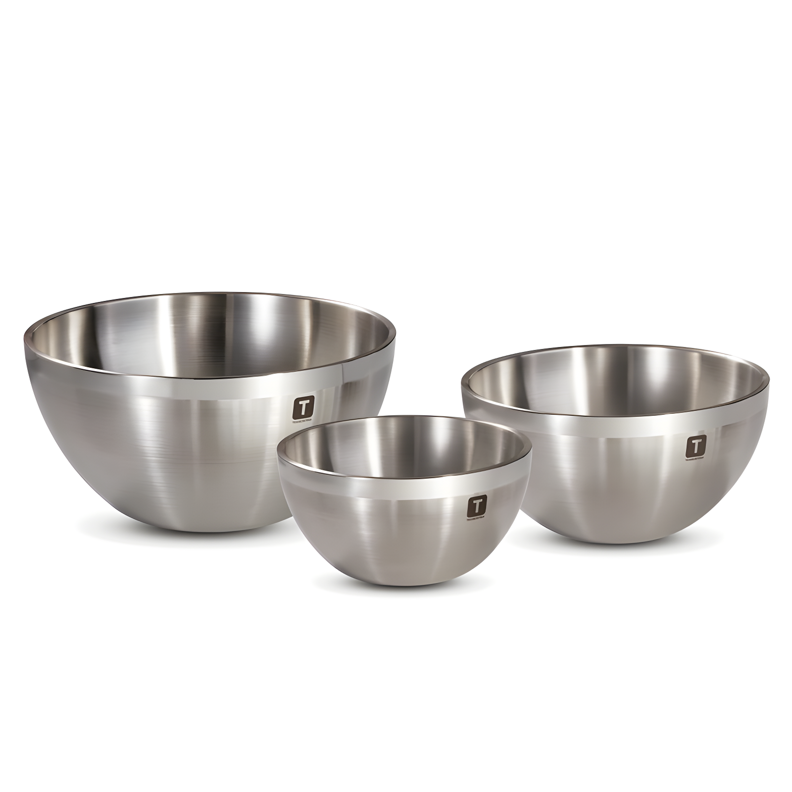 Tramontina Gourmet Double-Wall 3 Piece Stainless Steel Mixing Bowl Set