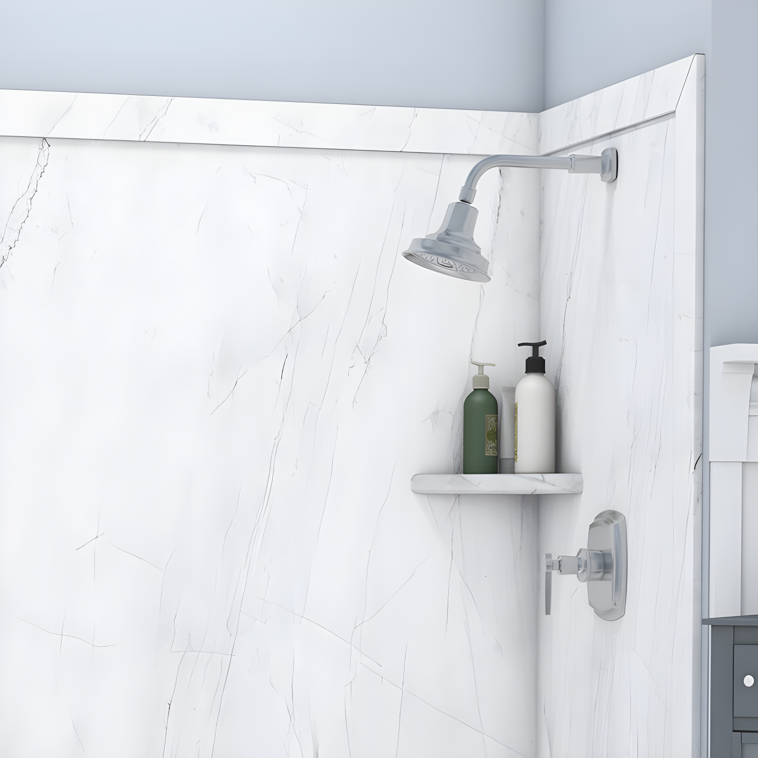 FlexStone Adaptable 60"W x 60"D x 80"H Alcove Shower Surround