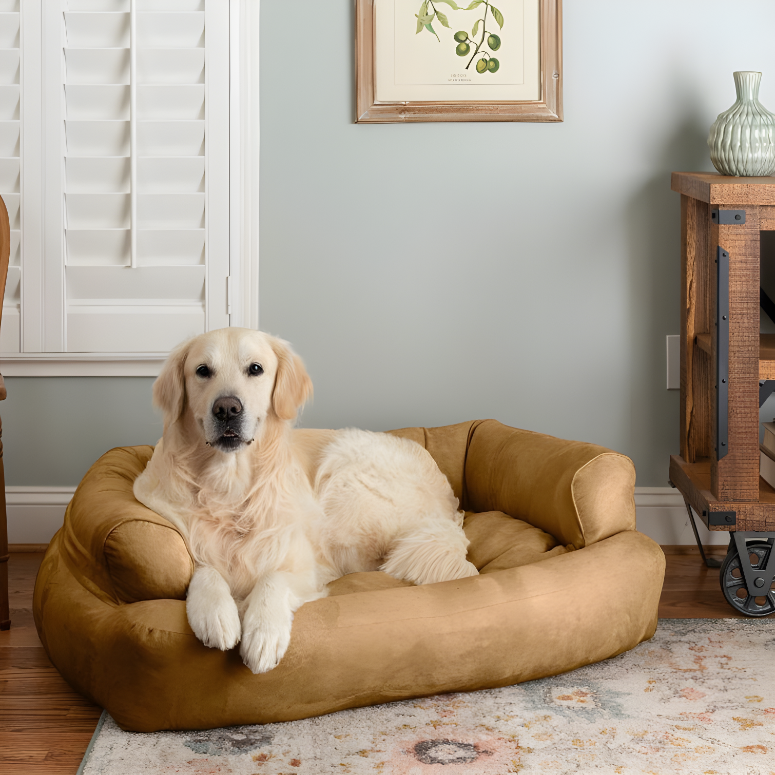 Snoozer Luxury Microsuede Overstuffed Bolster Dog Sofa
