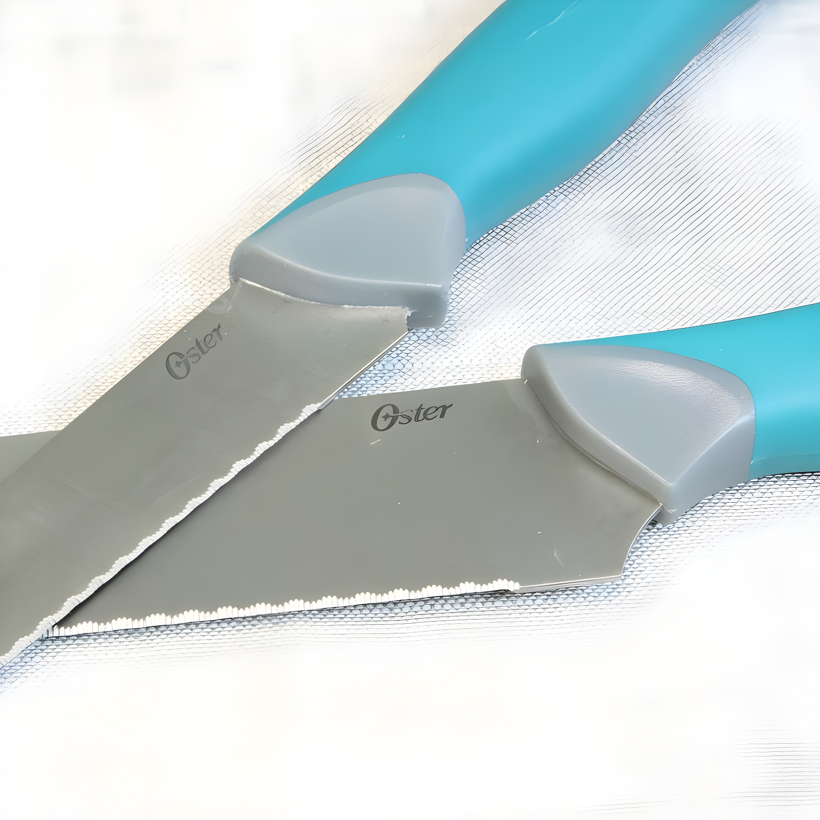 Oster Lindbergh 14 Piece Stainless Steel Cutlery Set in Teal with Wooden Block