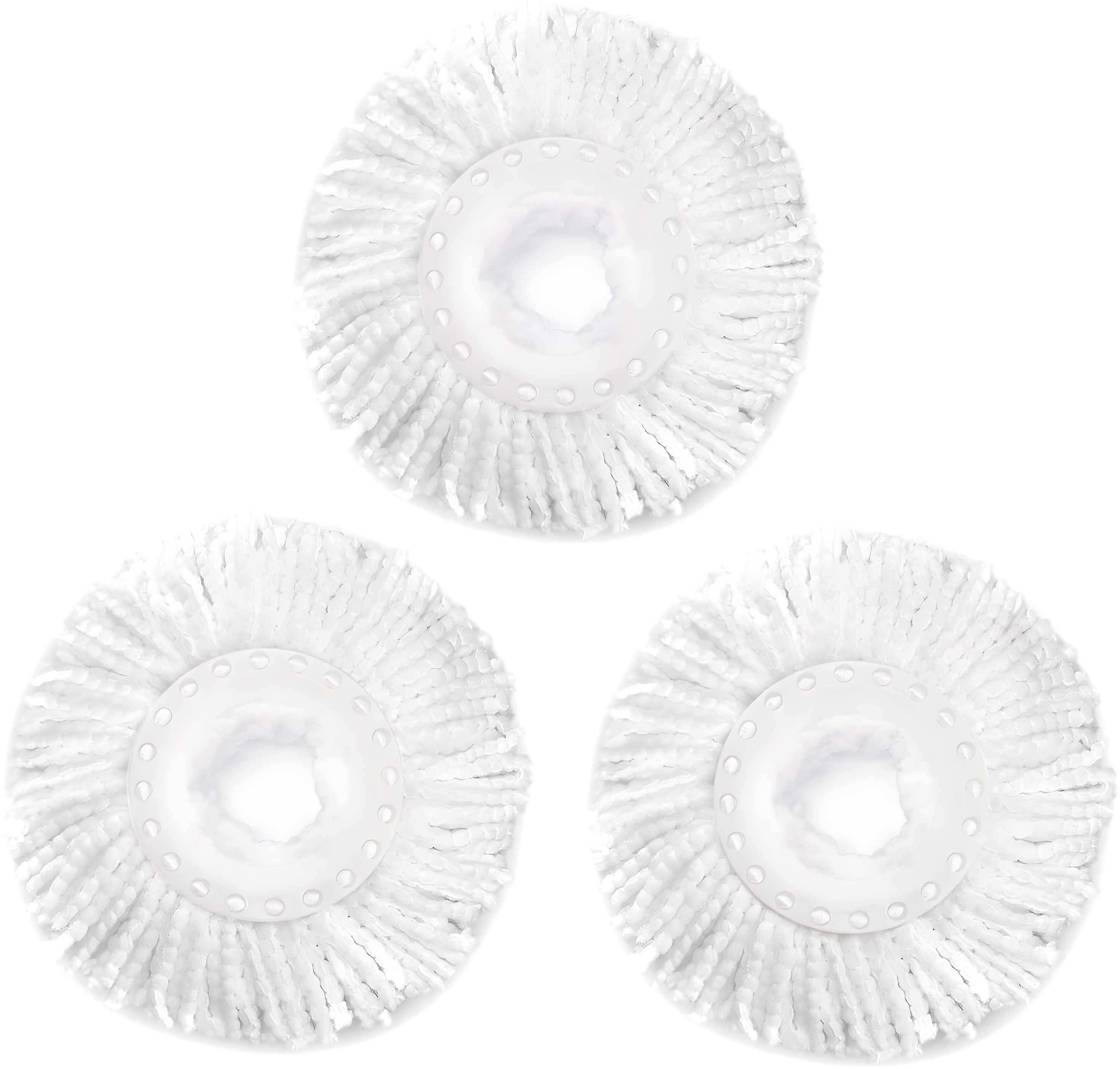 3 Pack Spin Mop Replacement Head for Hurrica, Mopnad, Cassabel and Other 360 Spin Mop Systems, Microfiber Spin Mop Refills (3pc-White)