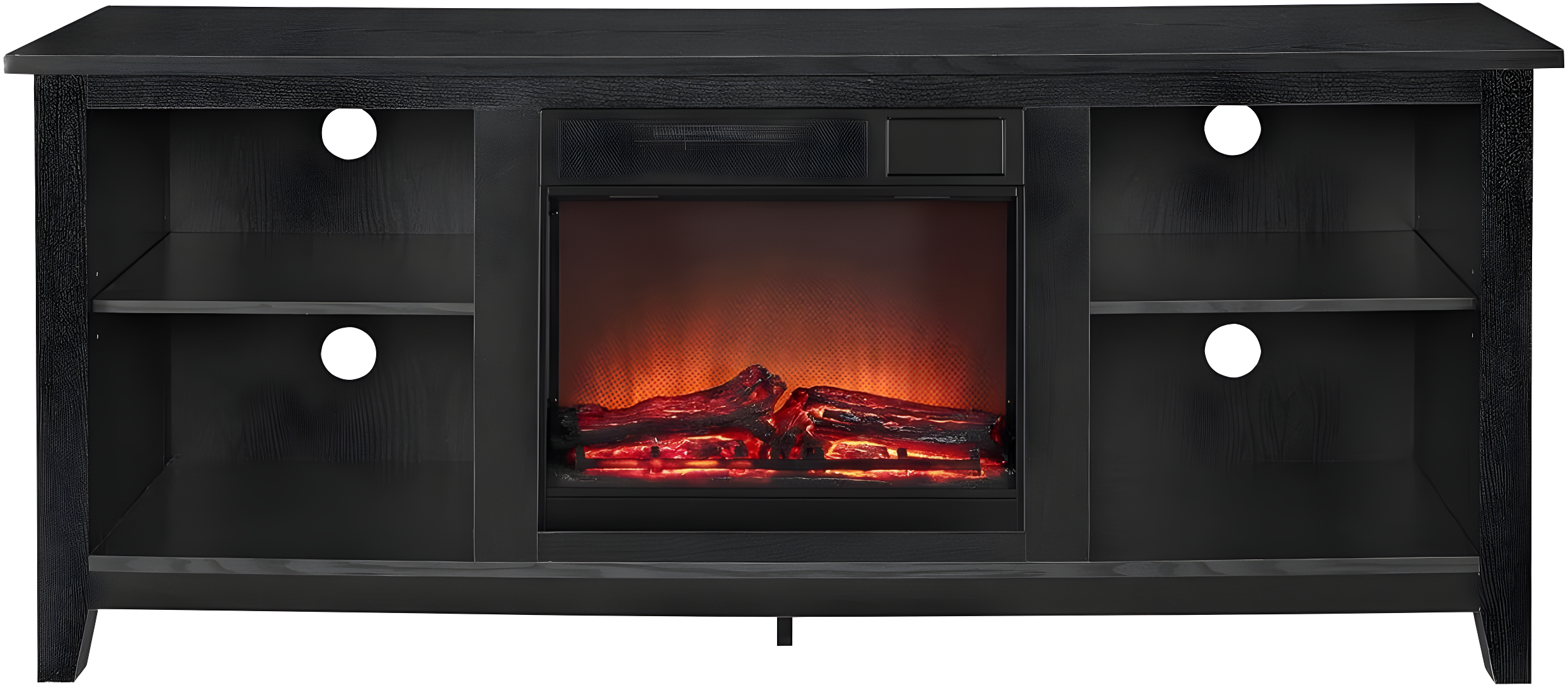Walker Edison Traditional Fireplace TV Stand for TVs Up to 64" - Black