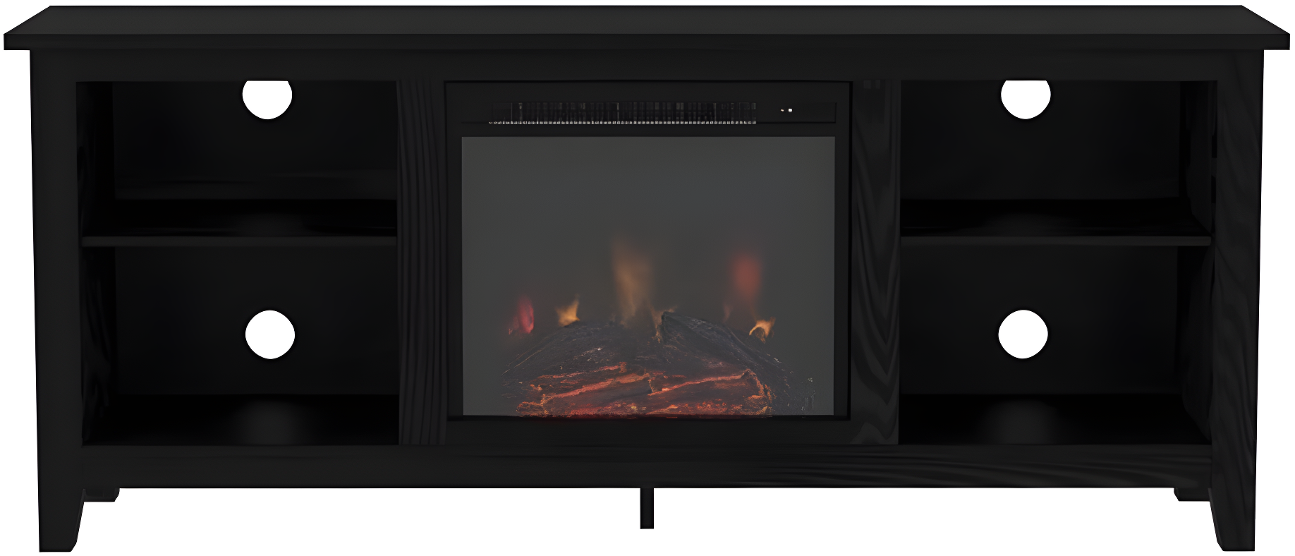 Walker Edison Traditional Fireplace TV Stand for TVs Up to 64" - Black