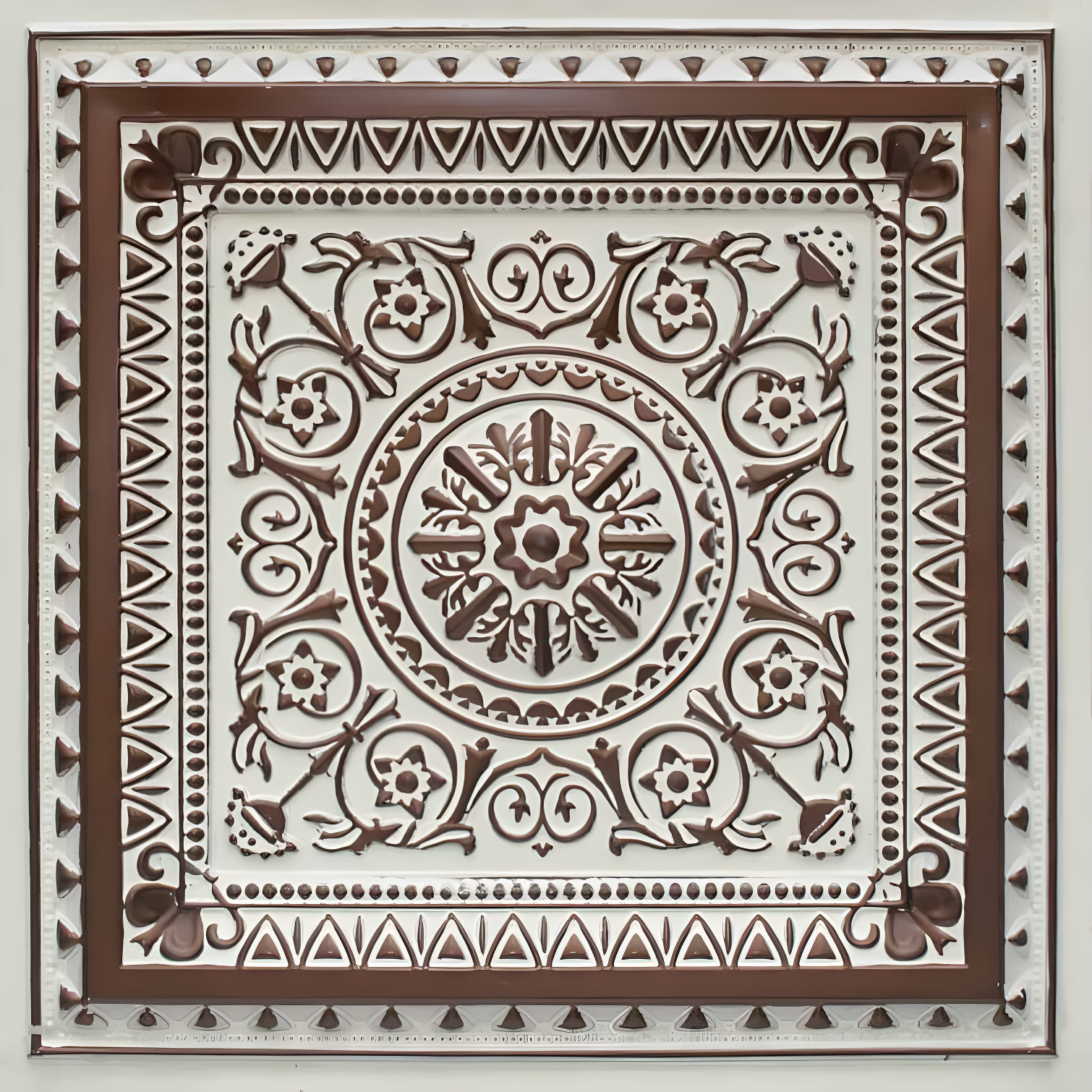 uDecor Marseille 24'' W Textured PVC Drop-In Ceiling Tile In Antique Gold (Set of 10)