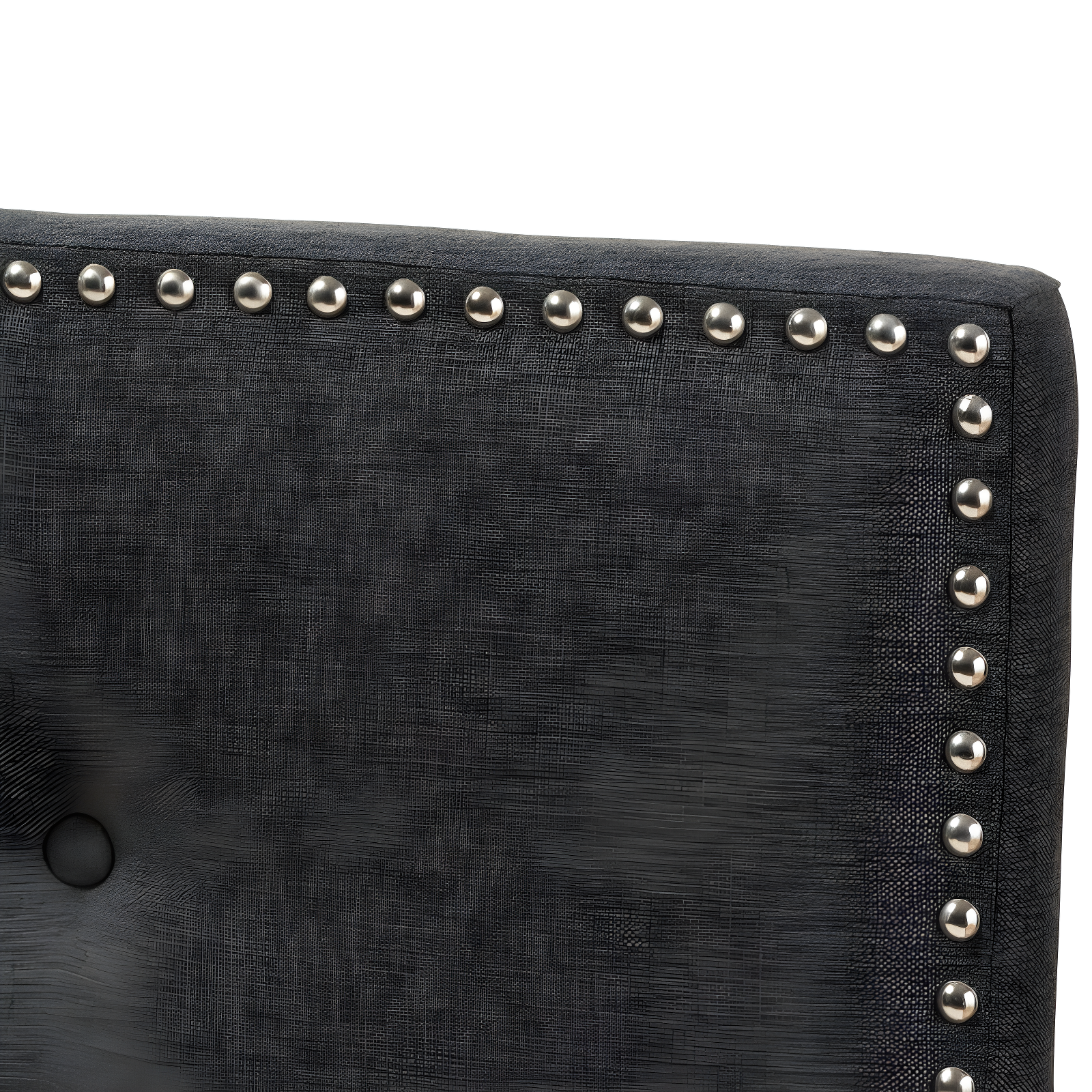Queen Windsor Modern and Contemporary Fabric Headboard Dark Gray - Baxton Studio: Adjustable, Nailhead Trim