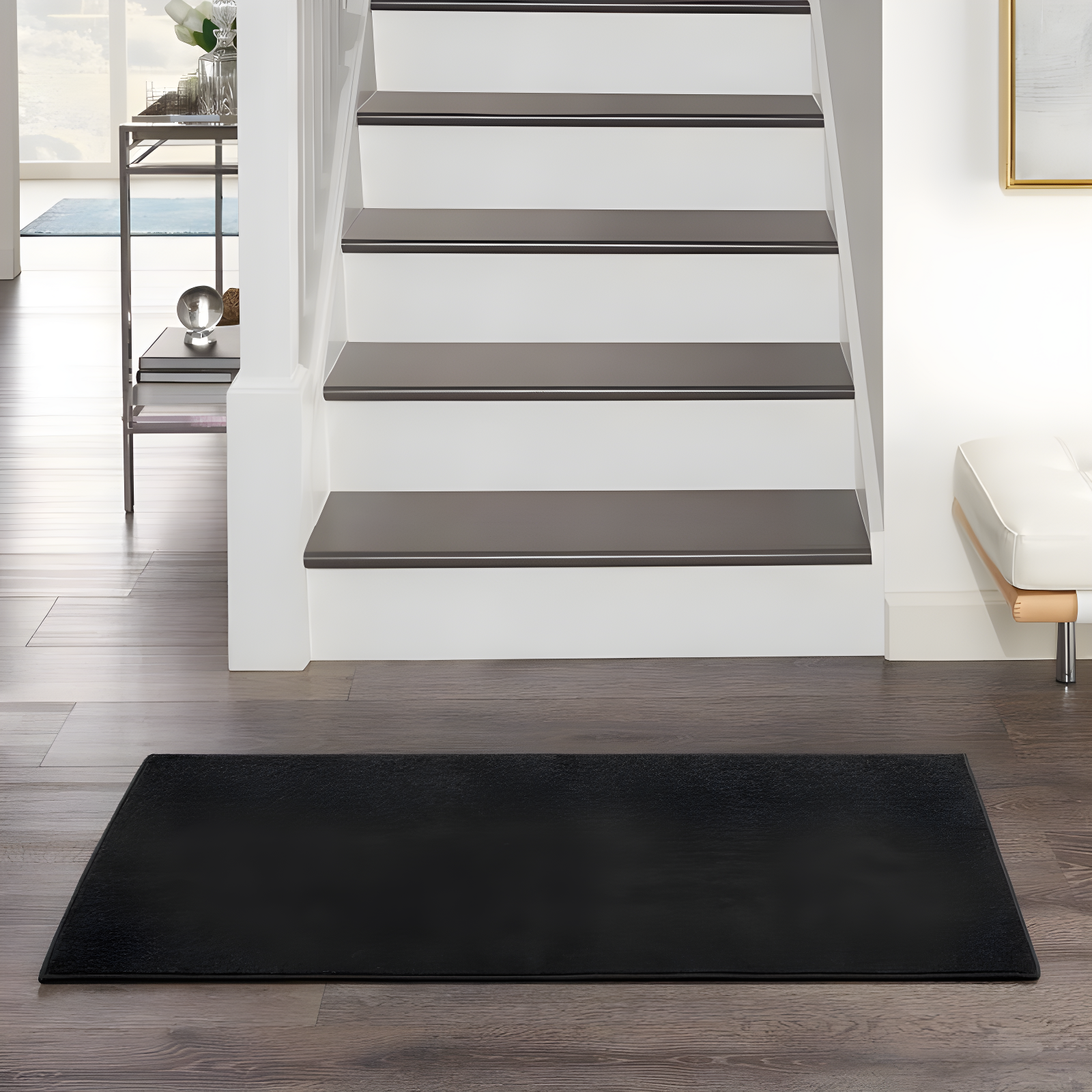 Nourison Essentials Easy Care Indoor Outdoor Area Rug - Black 2' x 4'