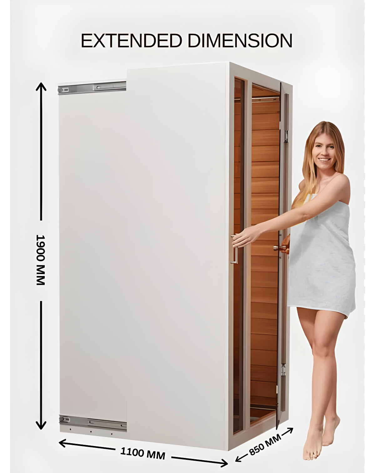 1-Person Extendable Indoor FAR Infrared Sauna Bluetooth Compatible with 6 Carbon Heaters
