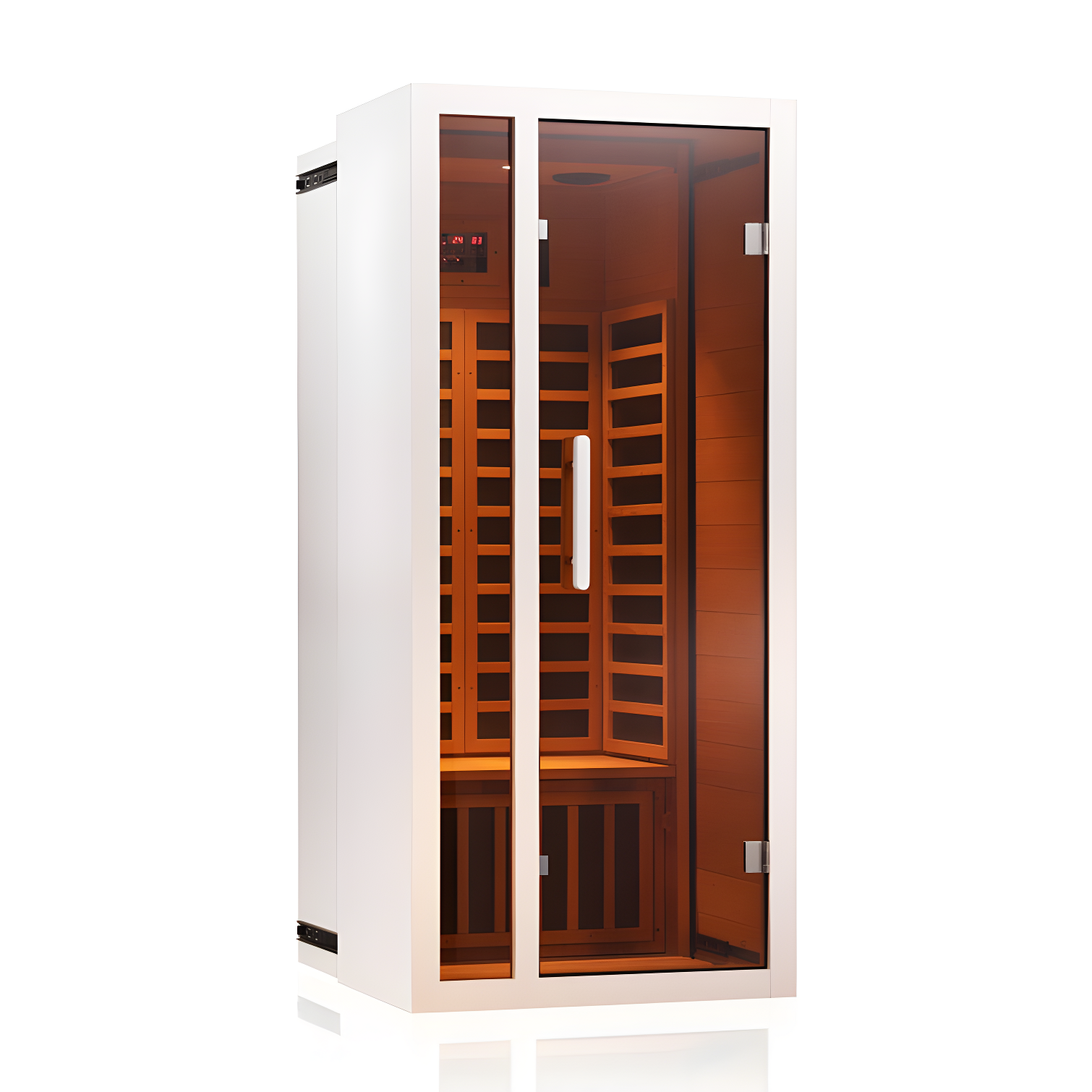 1-Person Extendable Indoor FAR Infrared Sauna Bluetooth Compatible with 6 Carbon Heaters