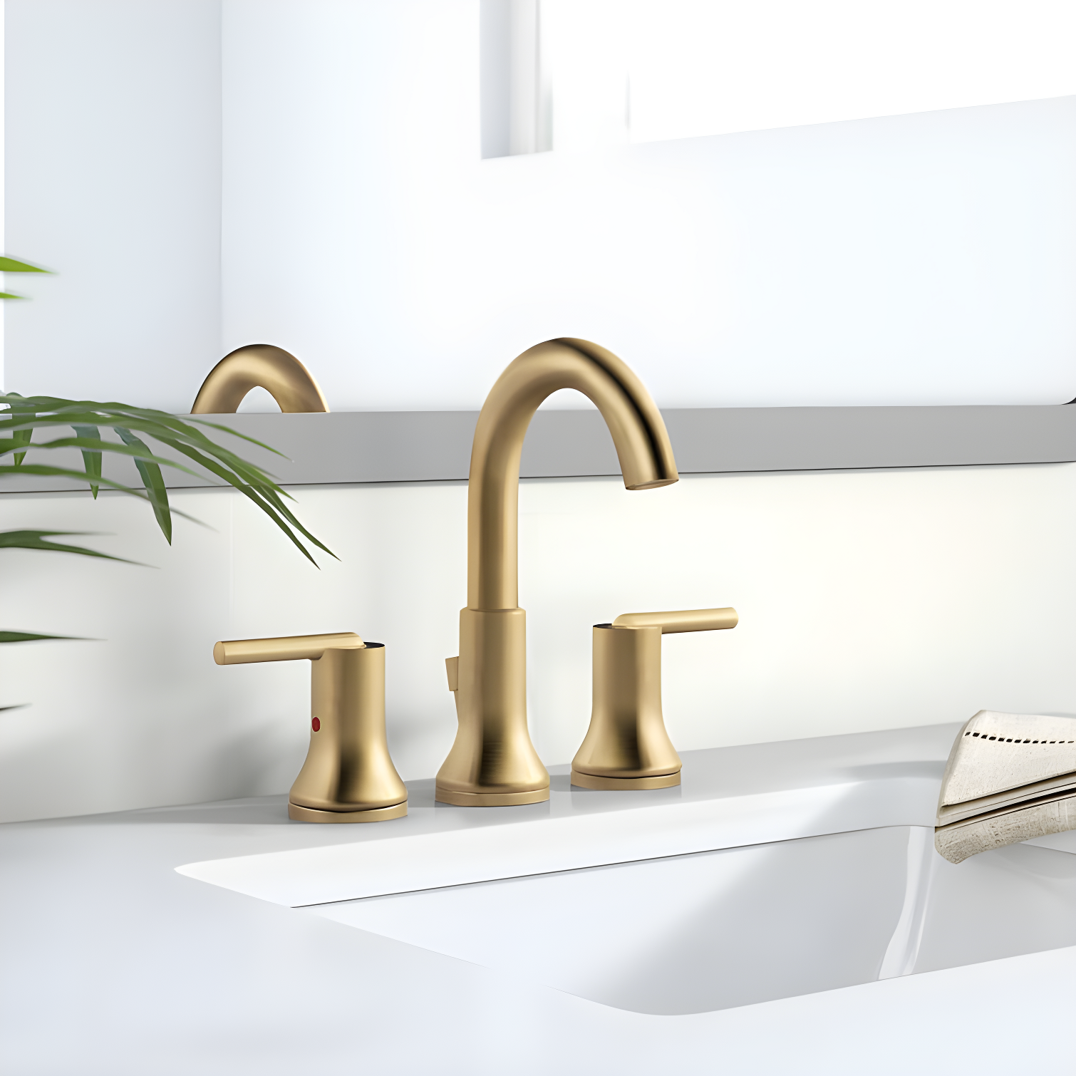 Trinsic Widespread Bathroom Faucet 3 Hole, 2-handle Bathroom Sink Faucet with Drain Assembly