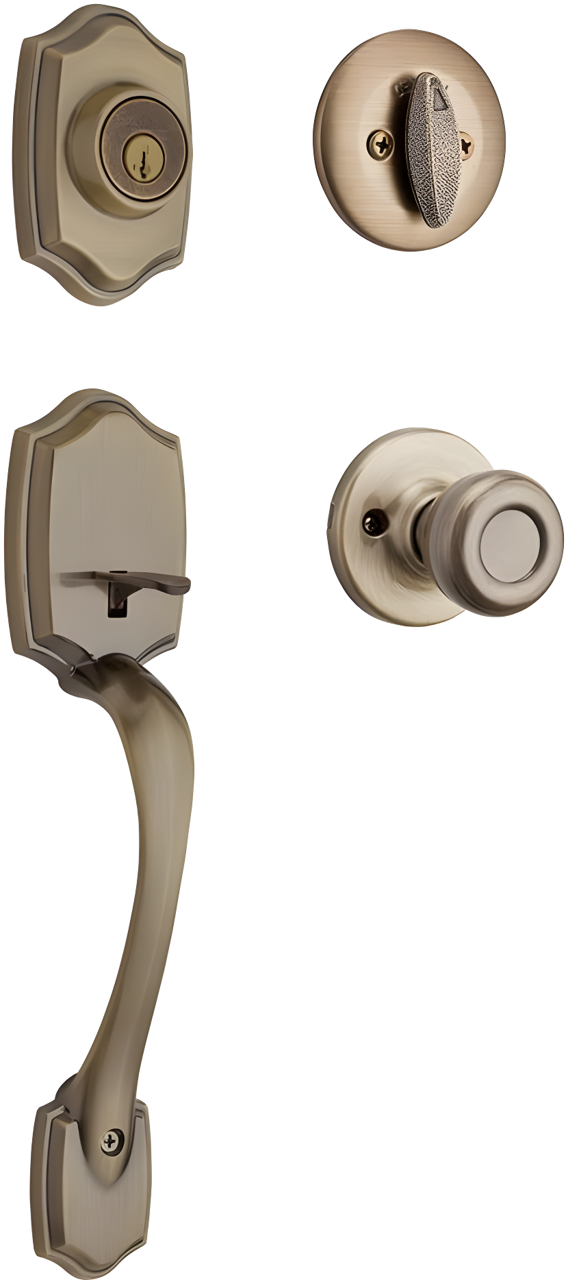 Handleset with Deadbolt and Door Two Piece and Rosette