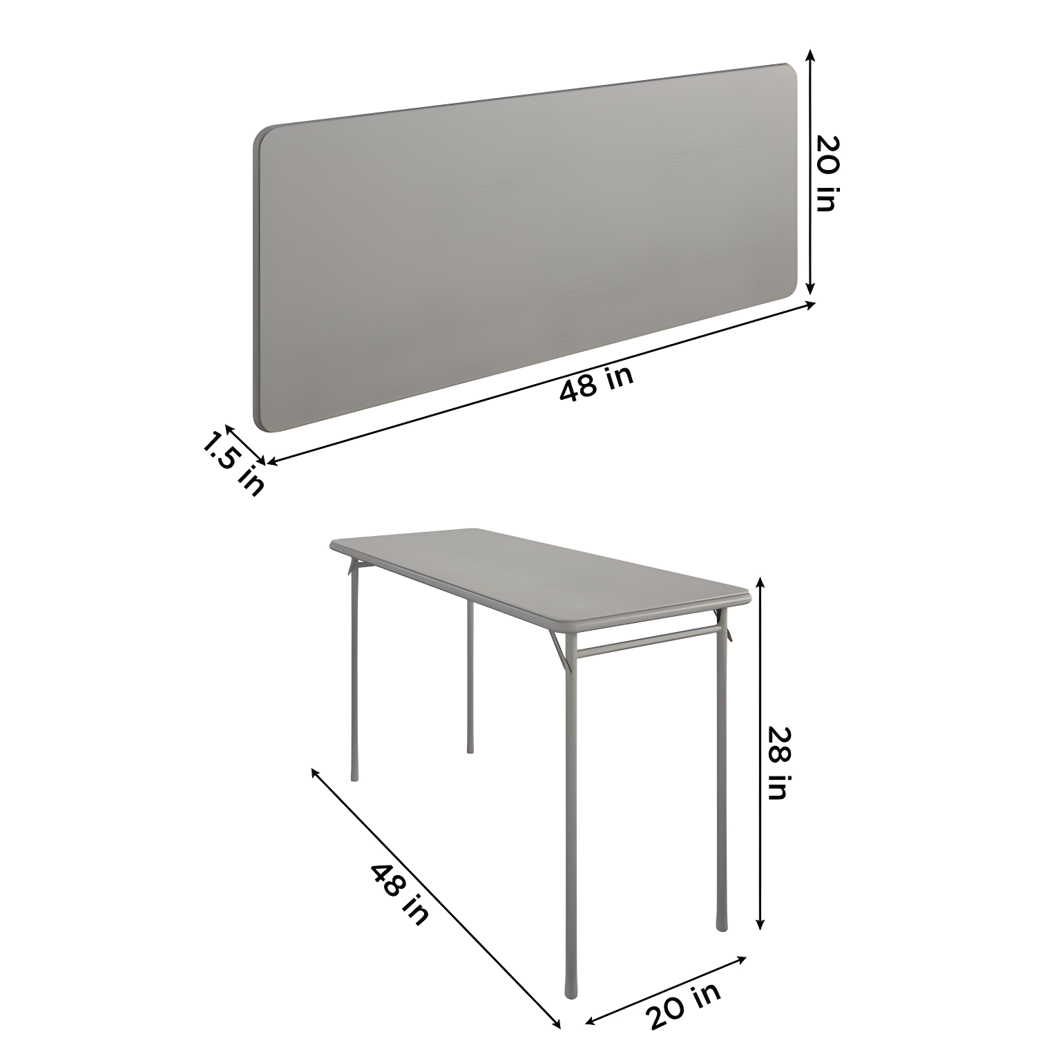COSCO 20" x 48" Vinyl Top Serving Folding Table