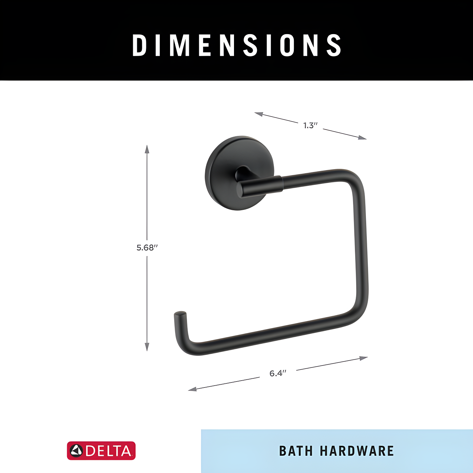 Trinsic Wall Mount Square Open Towel Ring Bath Hardware Accessory