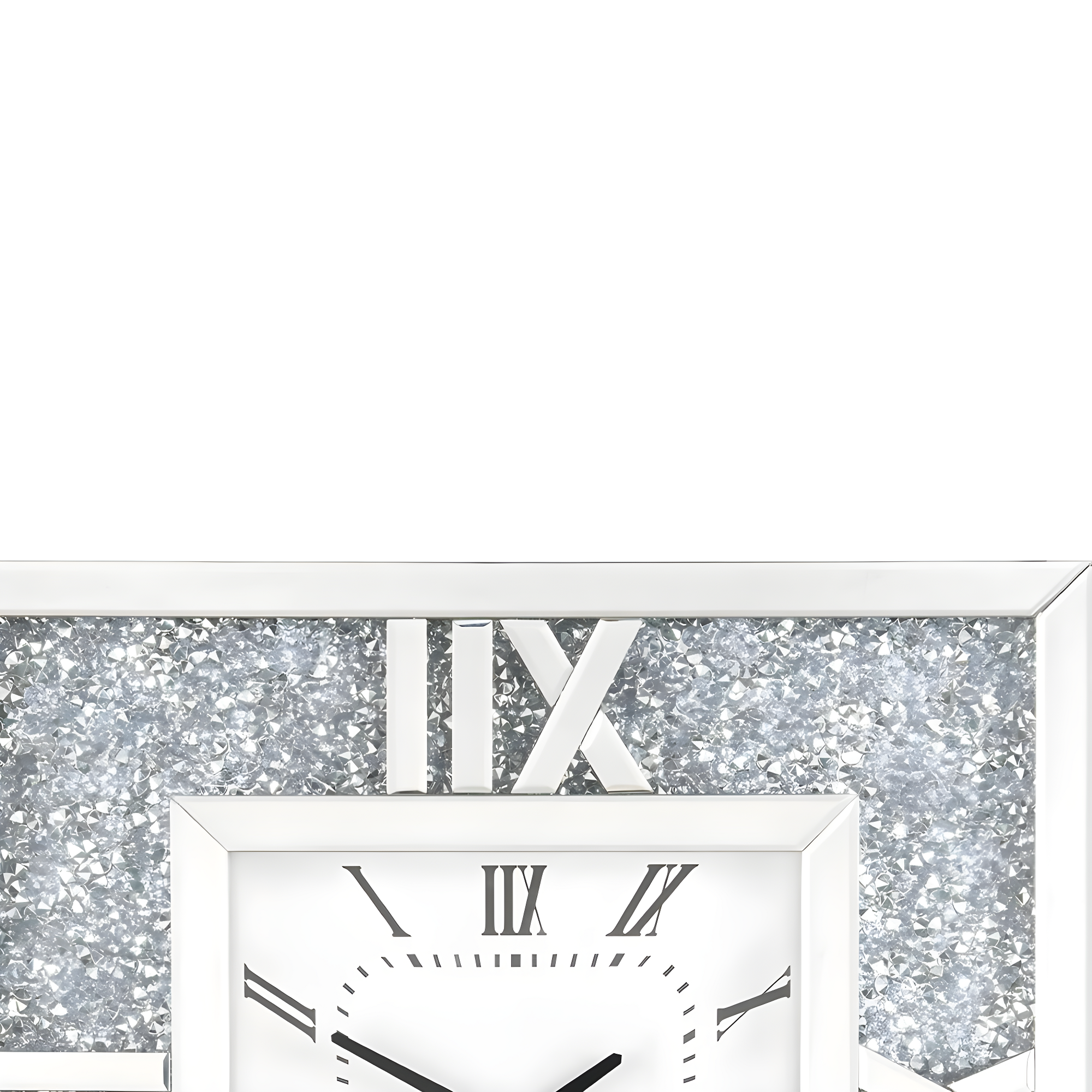 Noralie Wall Clock in Mirrored & Faux Diamonds