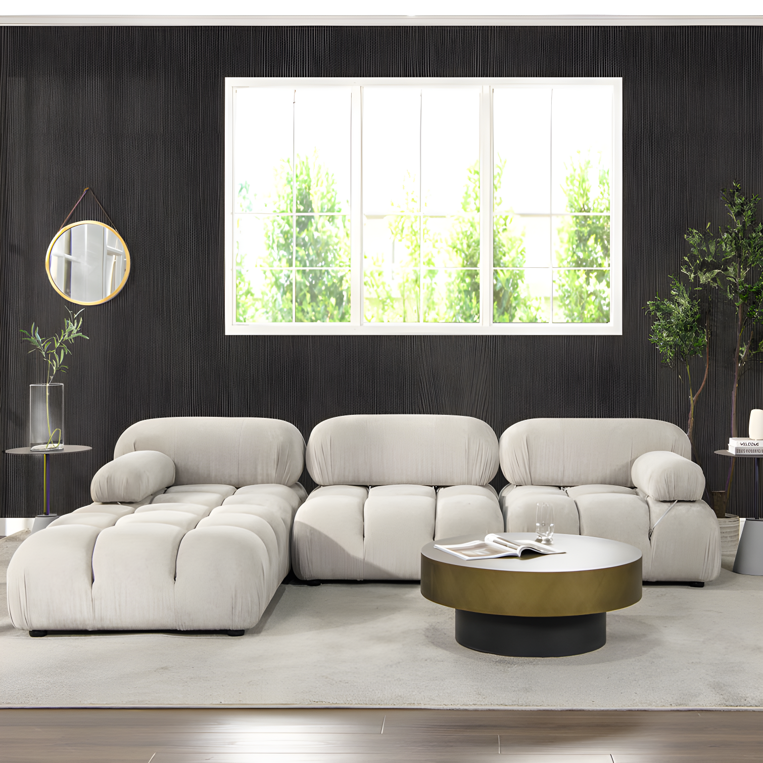 Sigma 4 - Piece Modular Upholstered Reversible L-Sectional