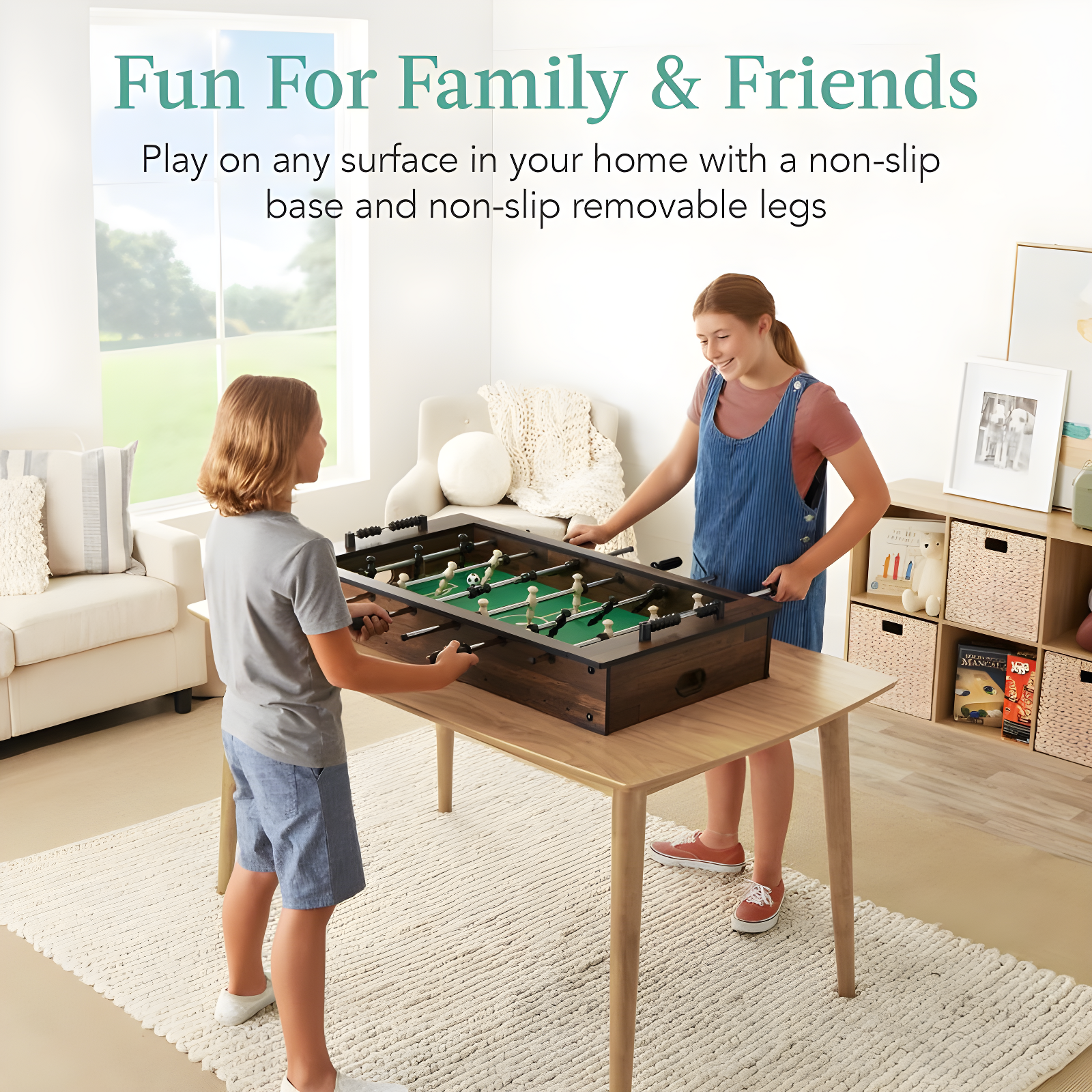 Best Choice Products 40in Tabletop Foosball Table, Arcade Table Soccer for Home, Game Room w/ 2 Balls - Dark Wood