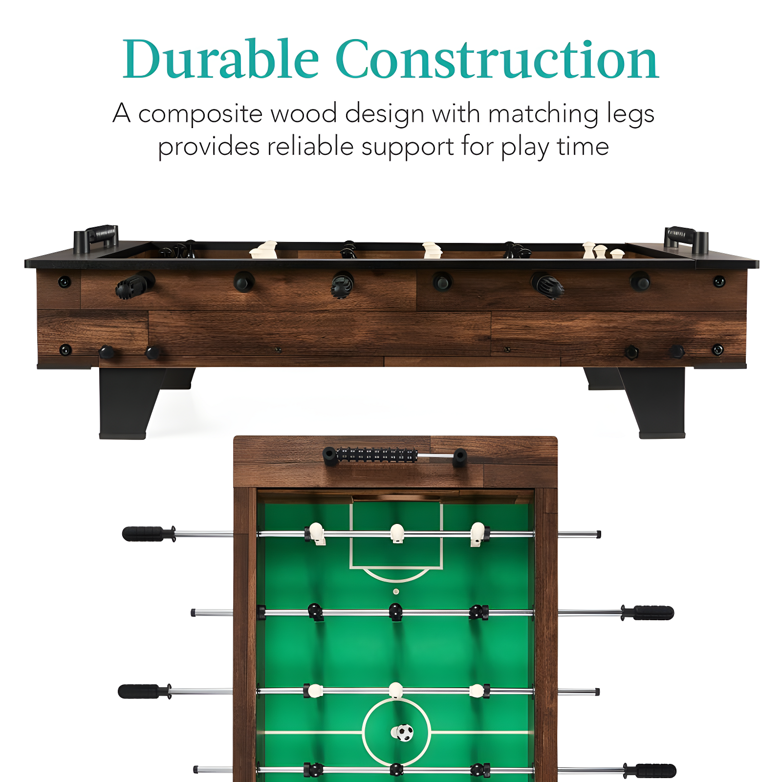 Best Choice Products 40in Tabletop Foosball Table, Arcade Table Soccer for Home, Game Room w/ 2 Balls - Dark Wood