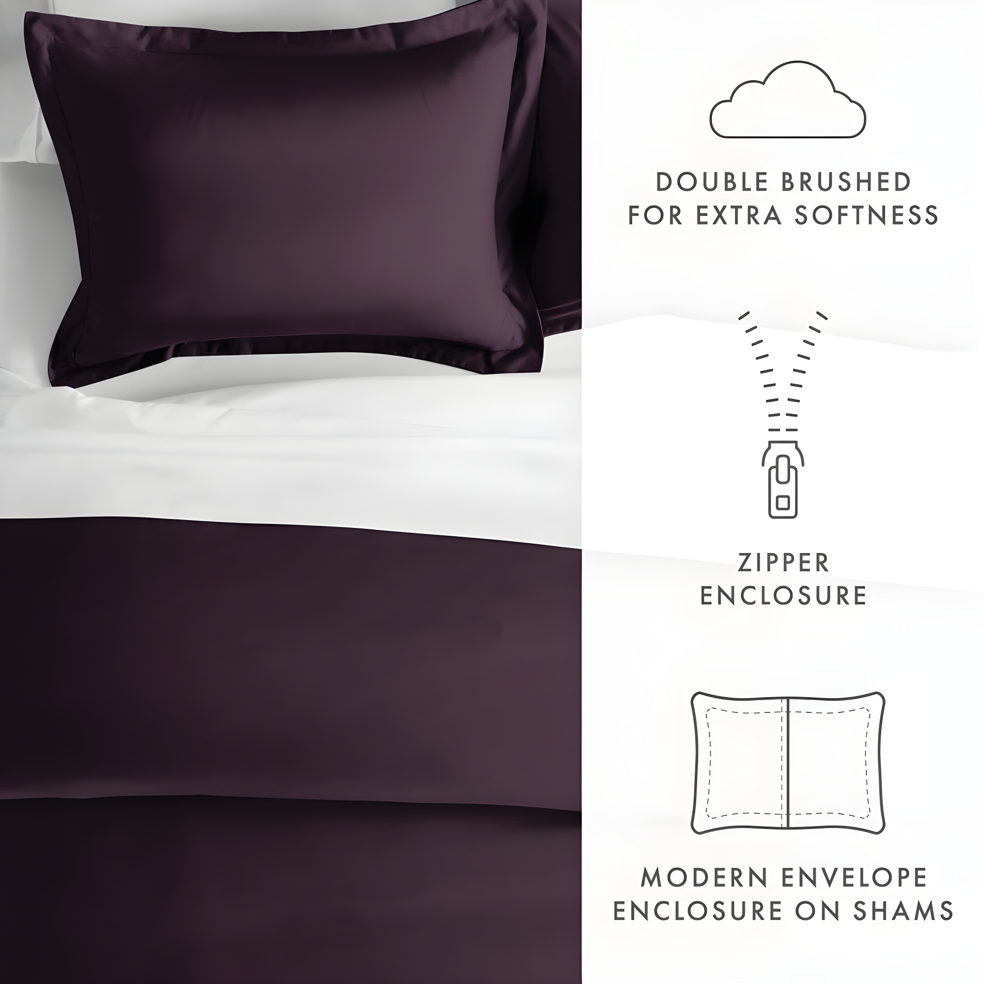 King Purple Ultra Soft Microfiber Duvet Cover Set