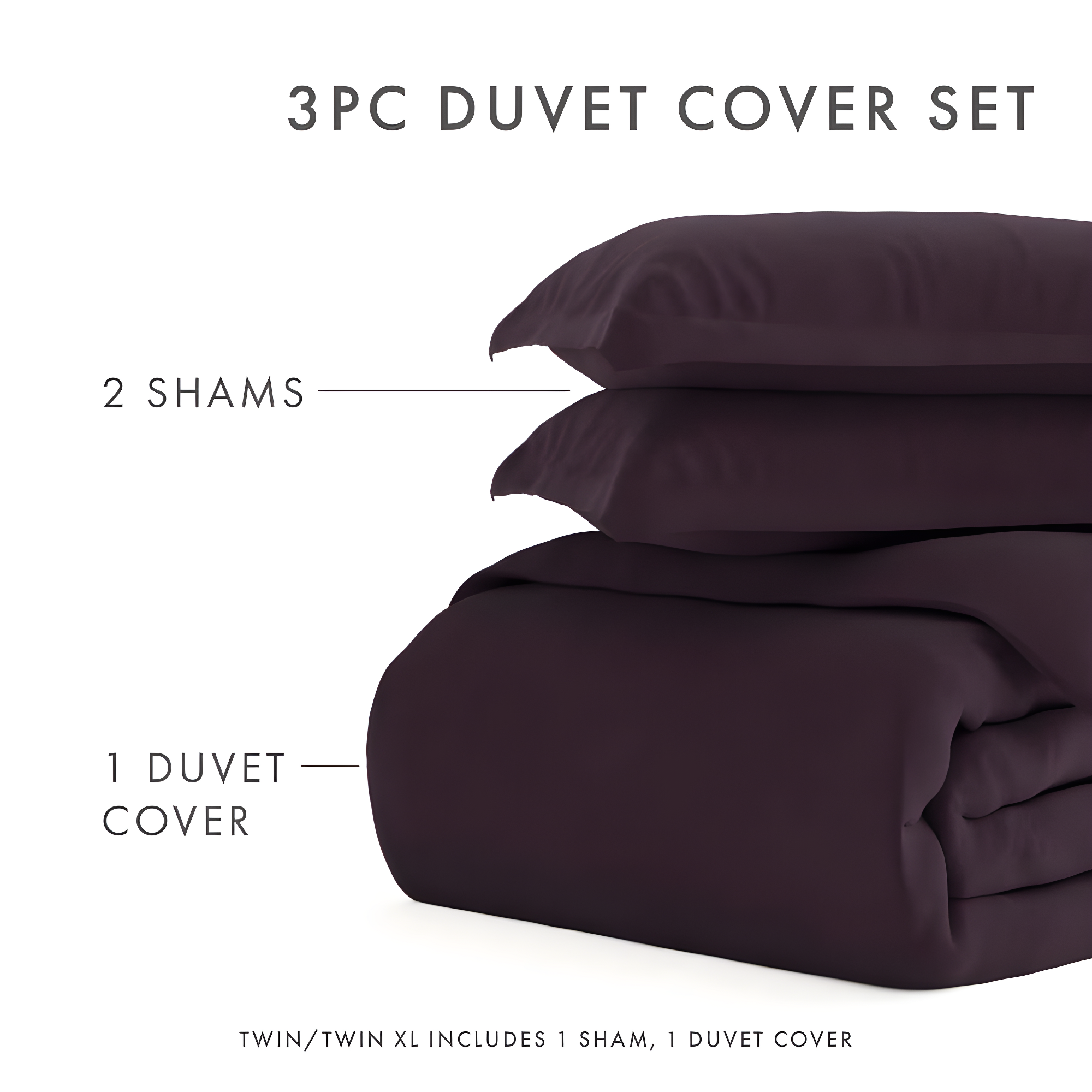 Purple 3 Piece Duvet Cover Set King/California King, by Simply Soft