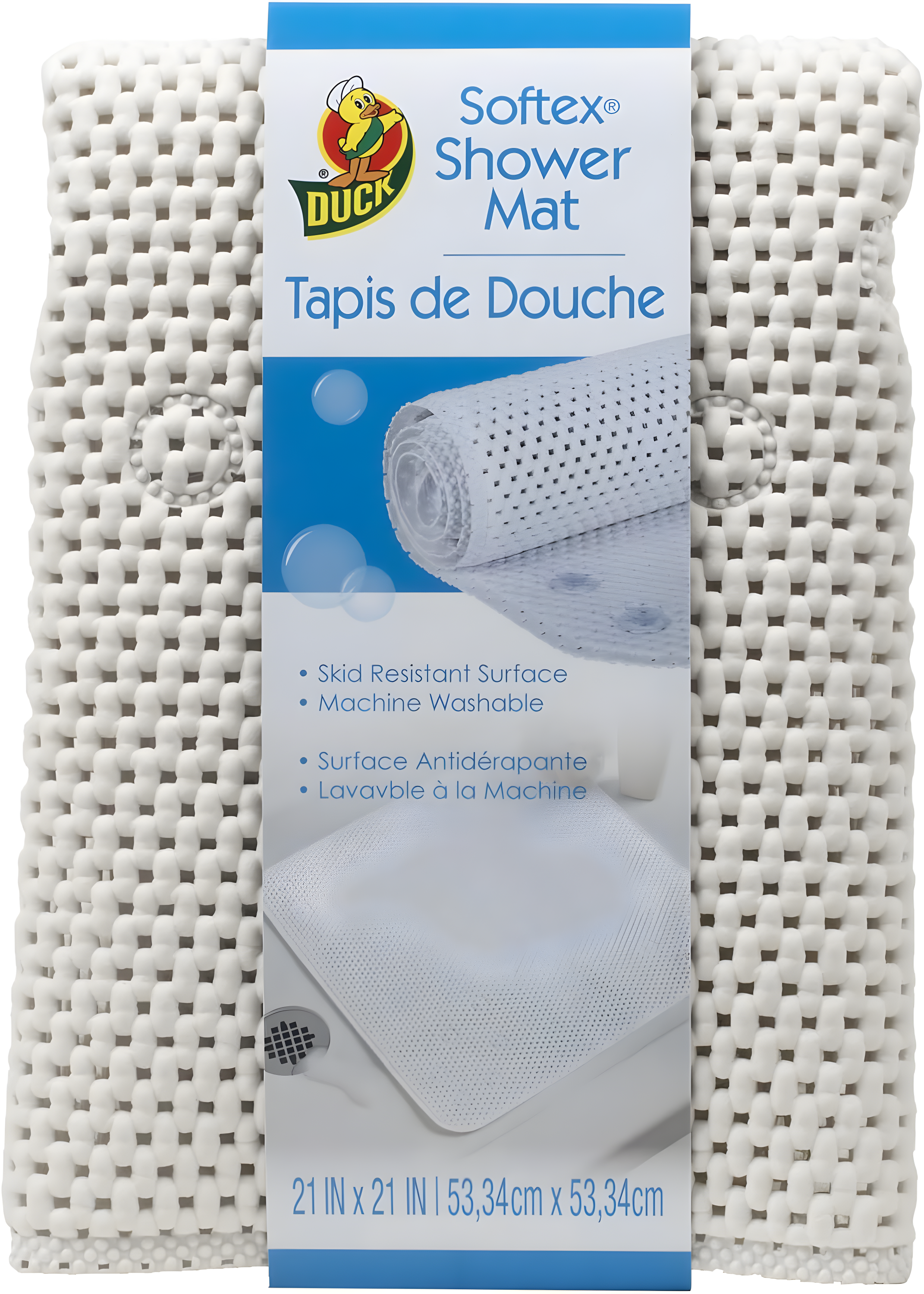 Duck 21 in x 21 in Softex Cushioned Shower Mat, White