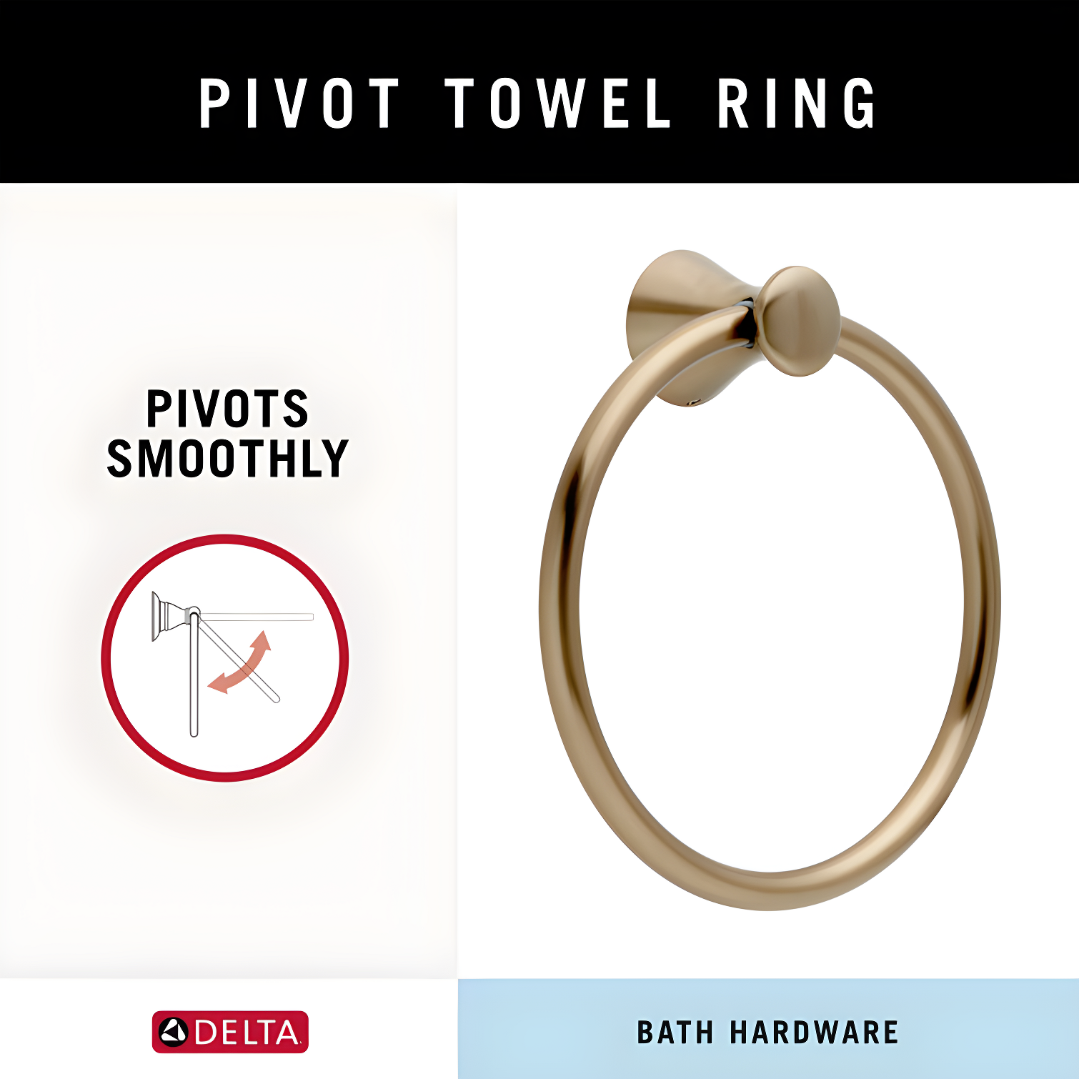 Lahara Wall Mount Round Closed Towel Ring Bath Hardware Accessory
