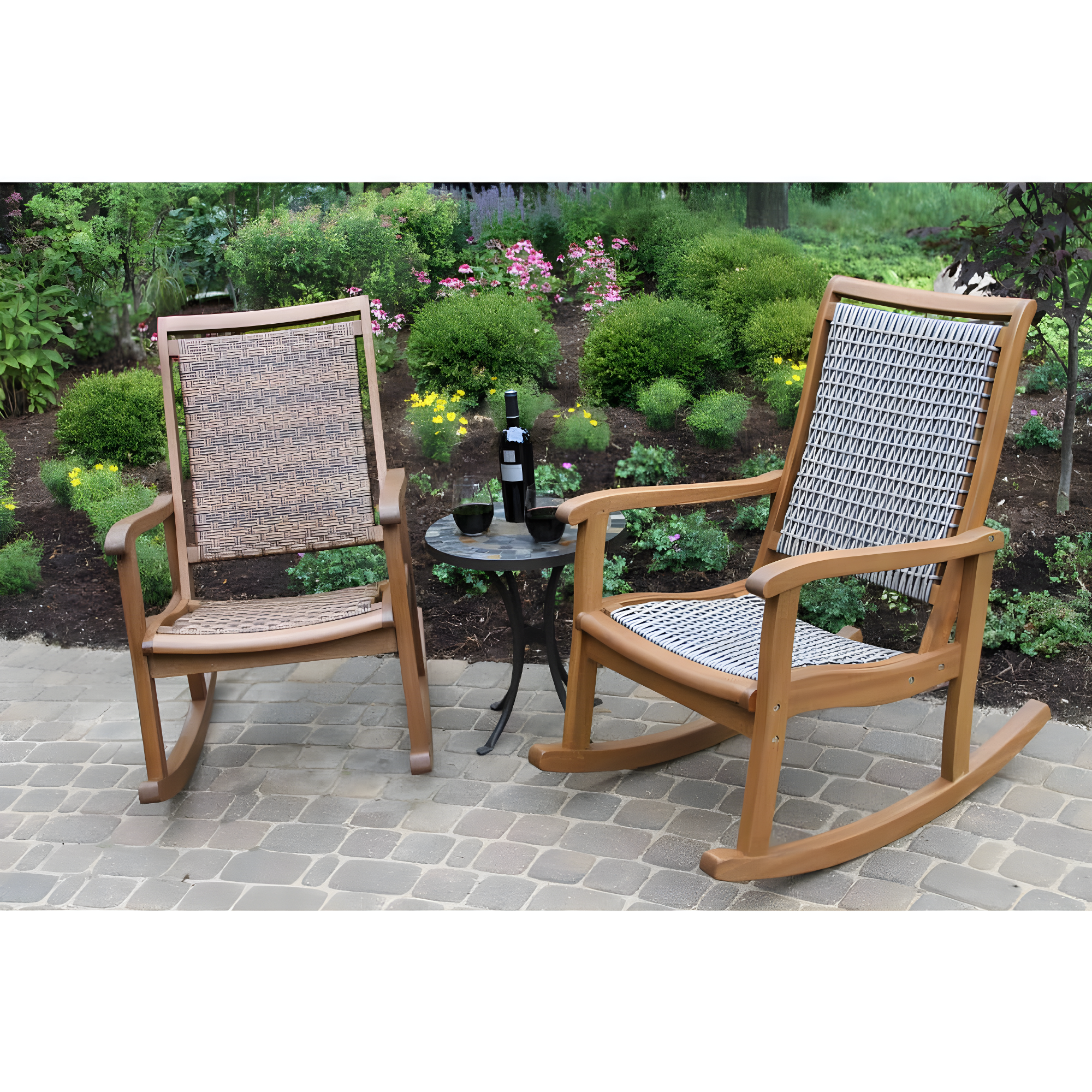 Vineyard Eucalyptus and Wicker 38" Outdoor Rocking Chair