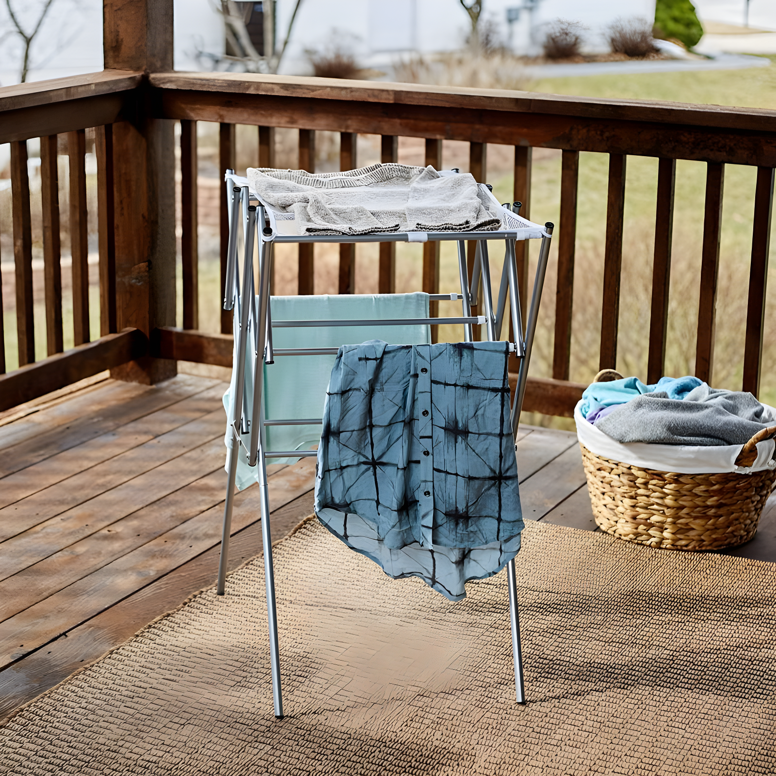 Household Essentials Clothes Drying Rack, Foldable, Expandable & Collapsible: Steel, 22 lb Capacity, 5.3 sq ft Drying Area