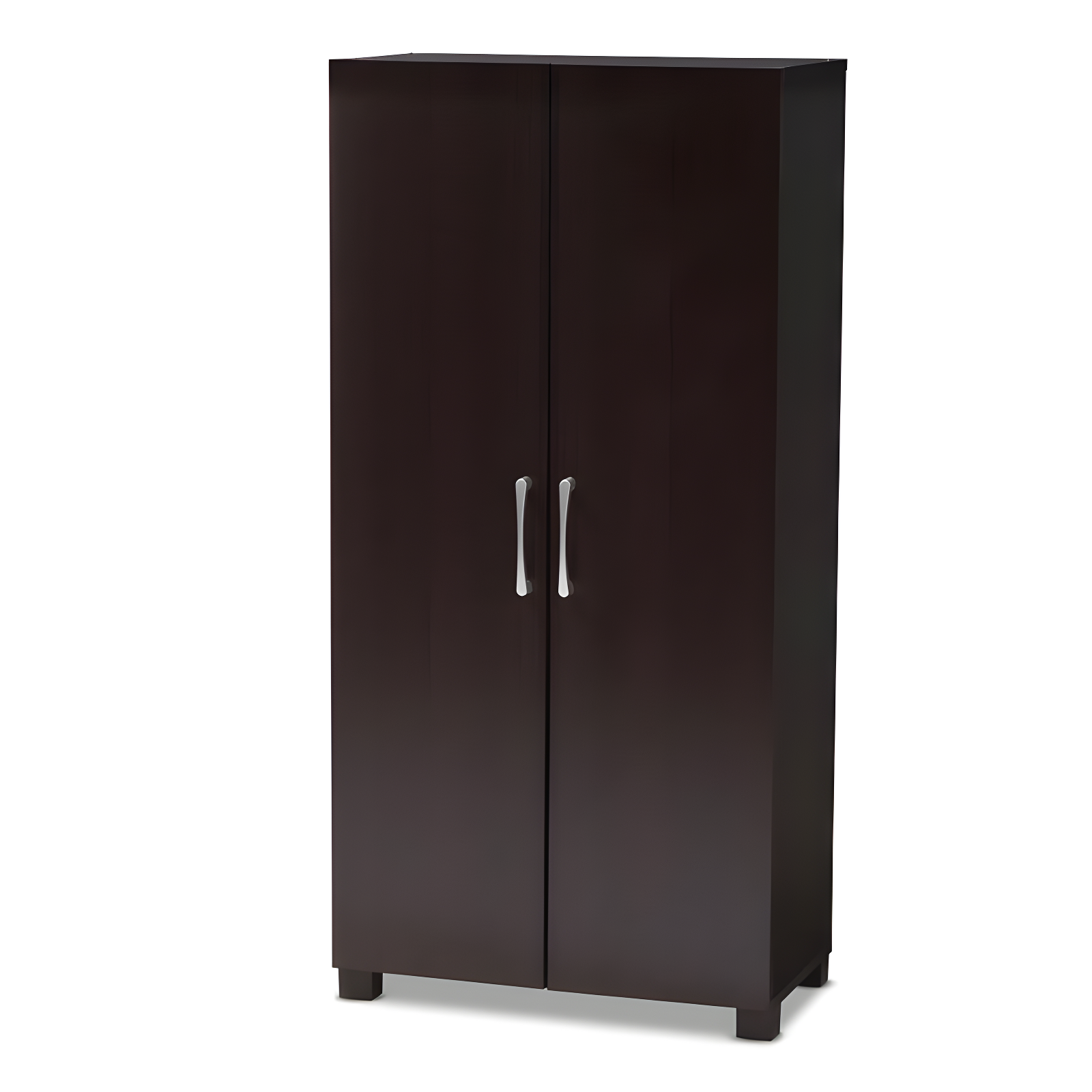 Marine Wenge Finished 2 Door Wood Entryway Shoe Storage Cabinet Brown - Baxton Studio: Organizer for 12 Pairs, Air Circulation Design