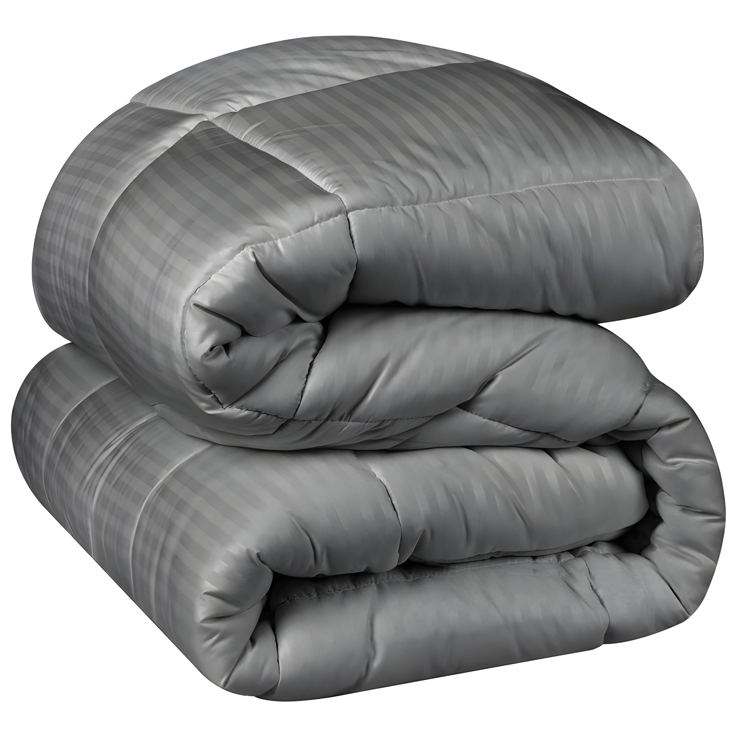 Superior Striped Reversible Box-Quilt Brushed Microfiber Medium Weight Down Alternative Comforter