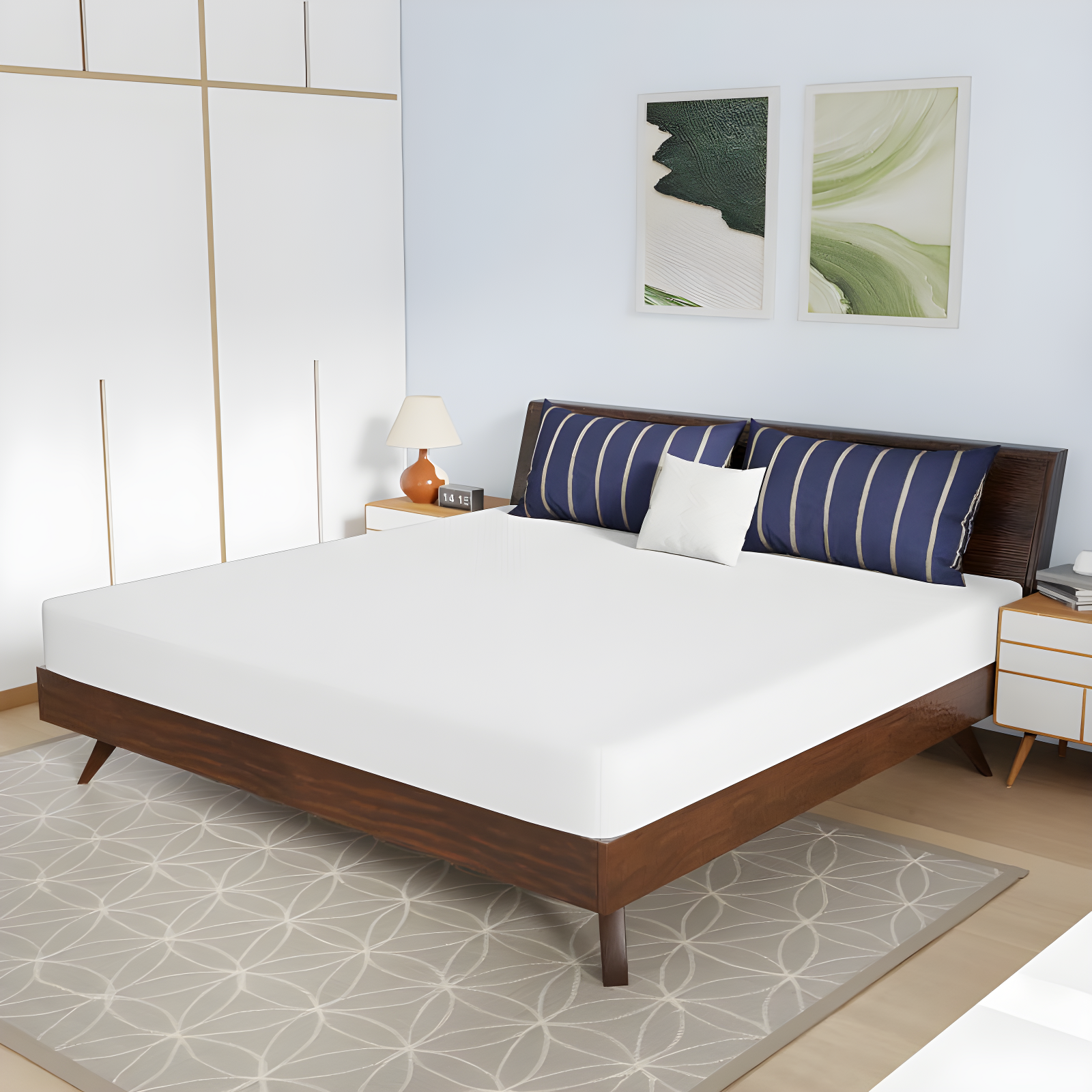 FDW 8 inch King Memory Foam Mattress Cooling Gel Bamboo Charcoal Infused Mattress CertiPUR-US Certified Breathable Bed Mattress,White King