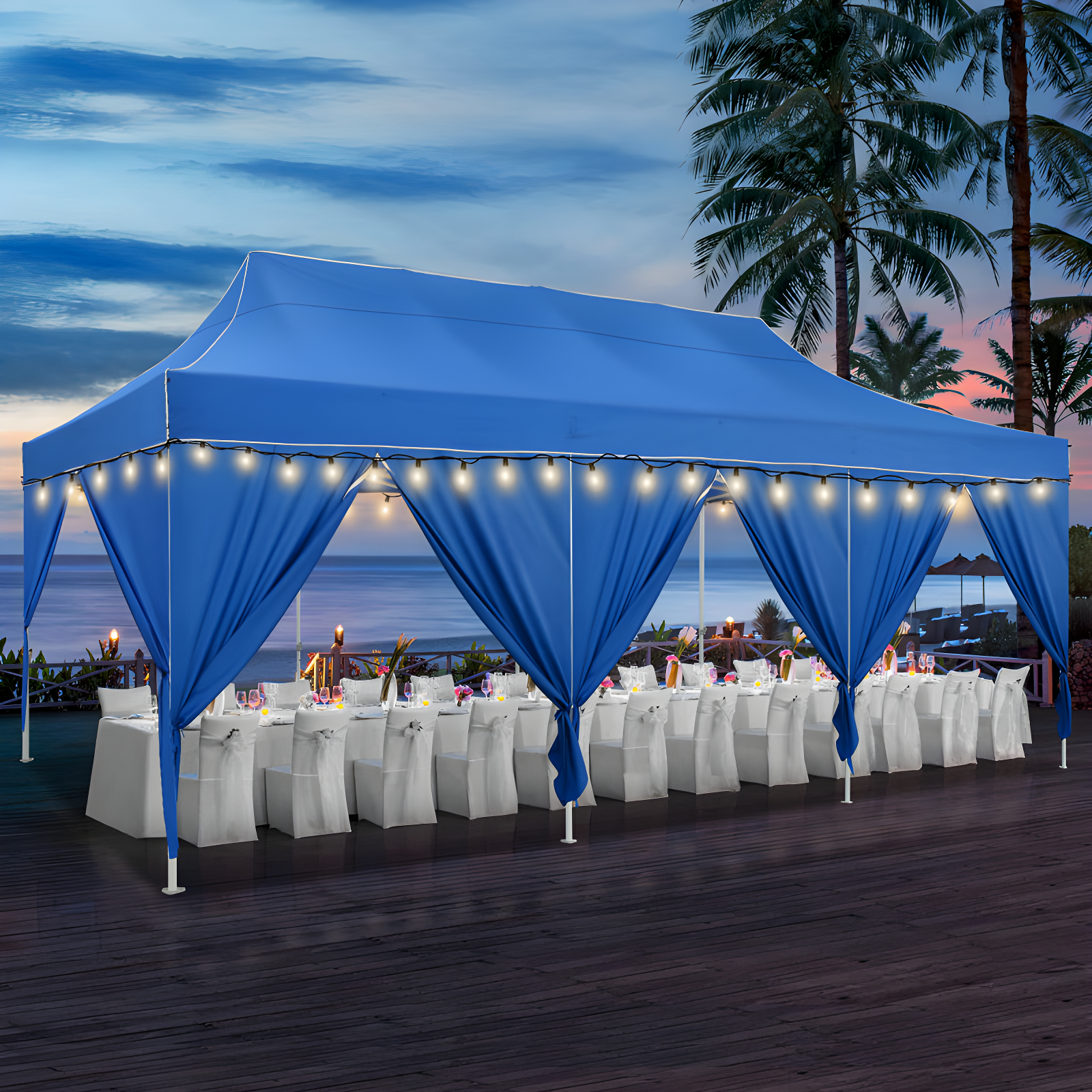 10×30 FT Pop Up Heavy Duty Party Tent with Walls Canopy Commercial Tent with Metal Frame