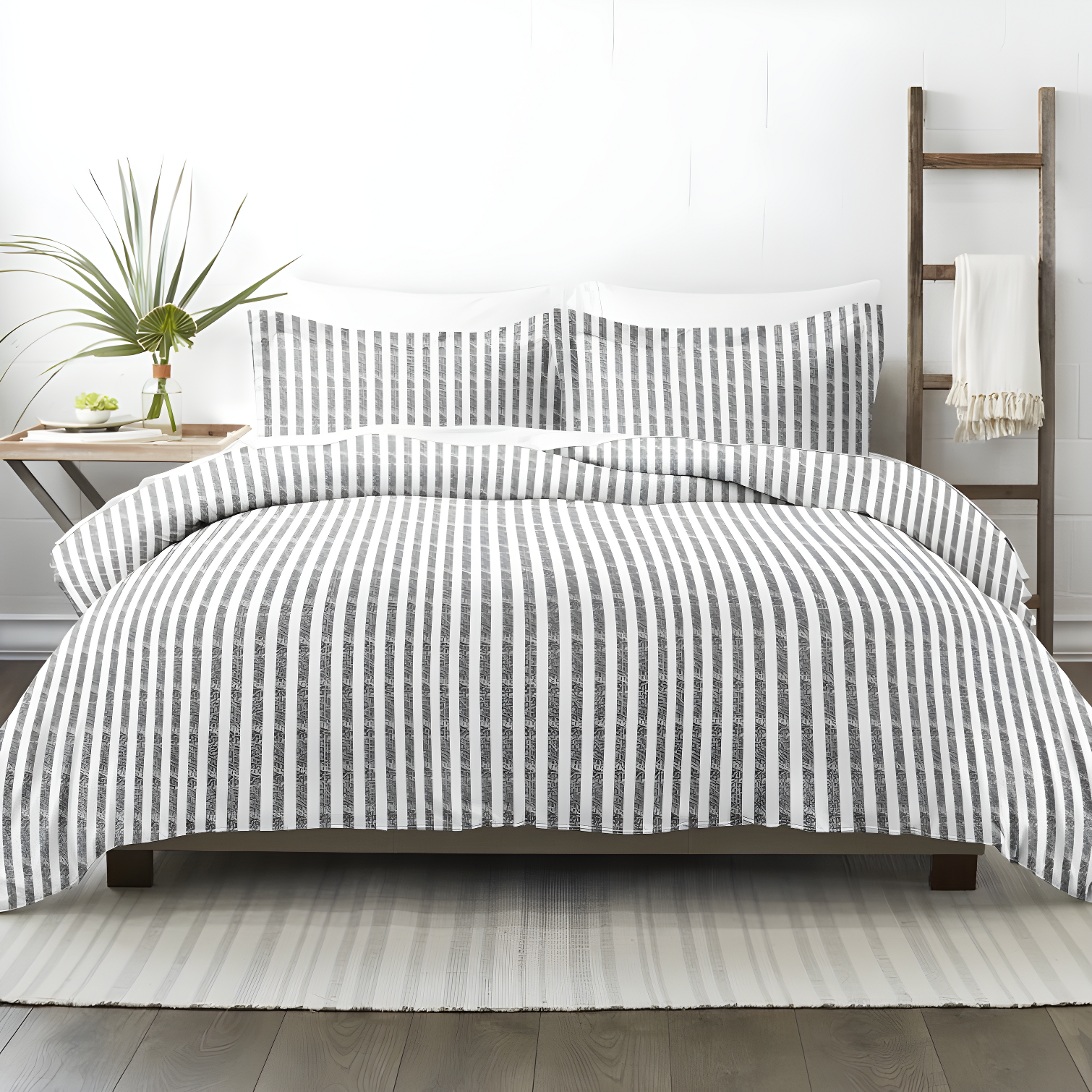 Becky Cameron 3 Piece Rugged Stripe Pattern Duvet Cover Set