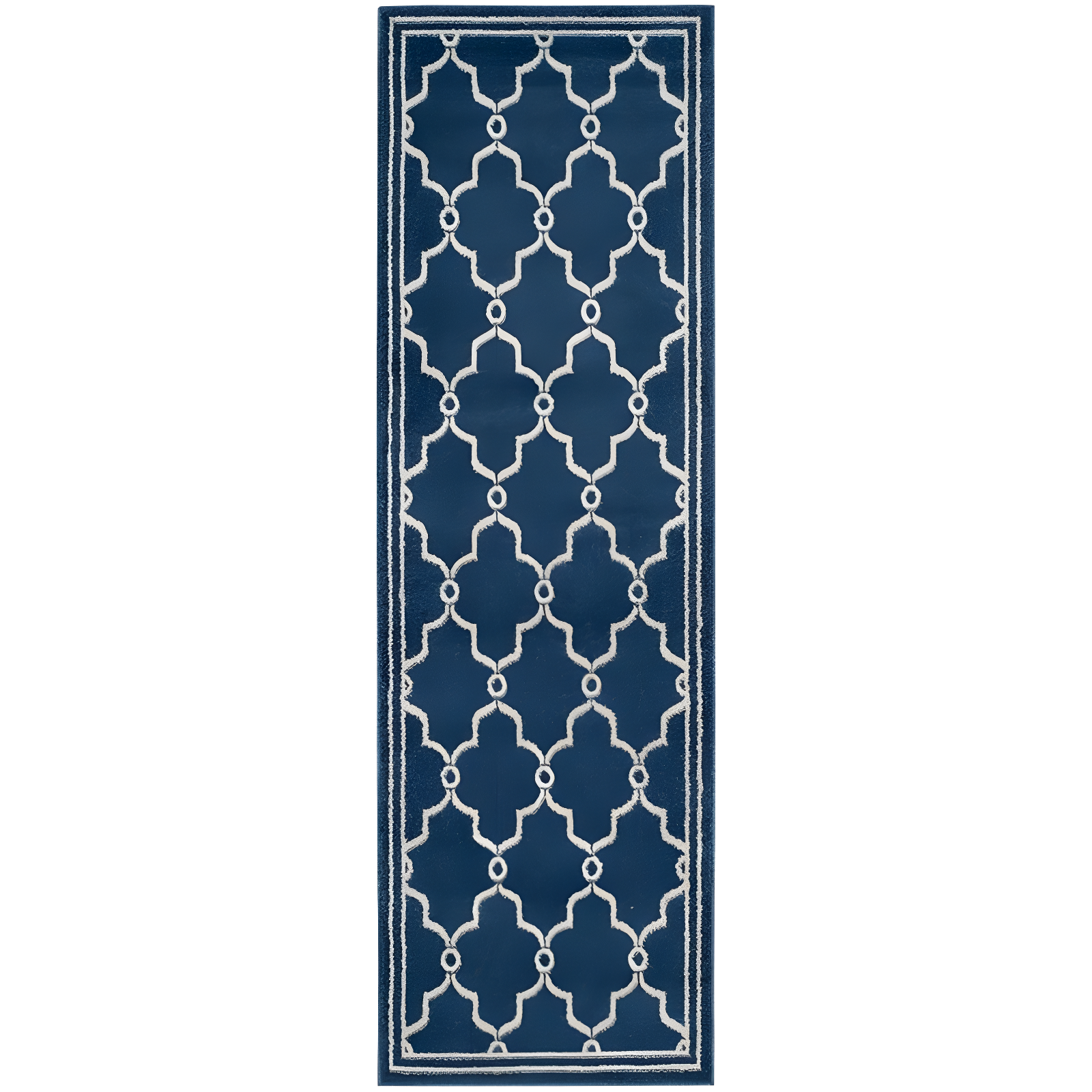 Amherst AMT414 Power Loomed Indoor Runner Rug - Navy/Beige - 2'3"x9' - Safavieh