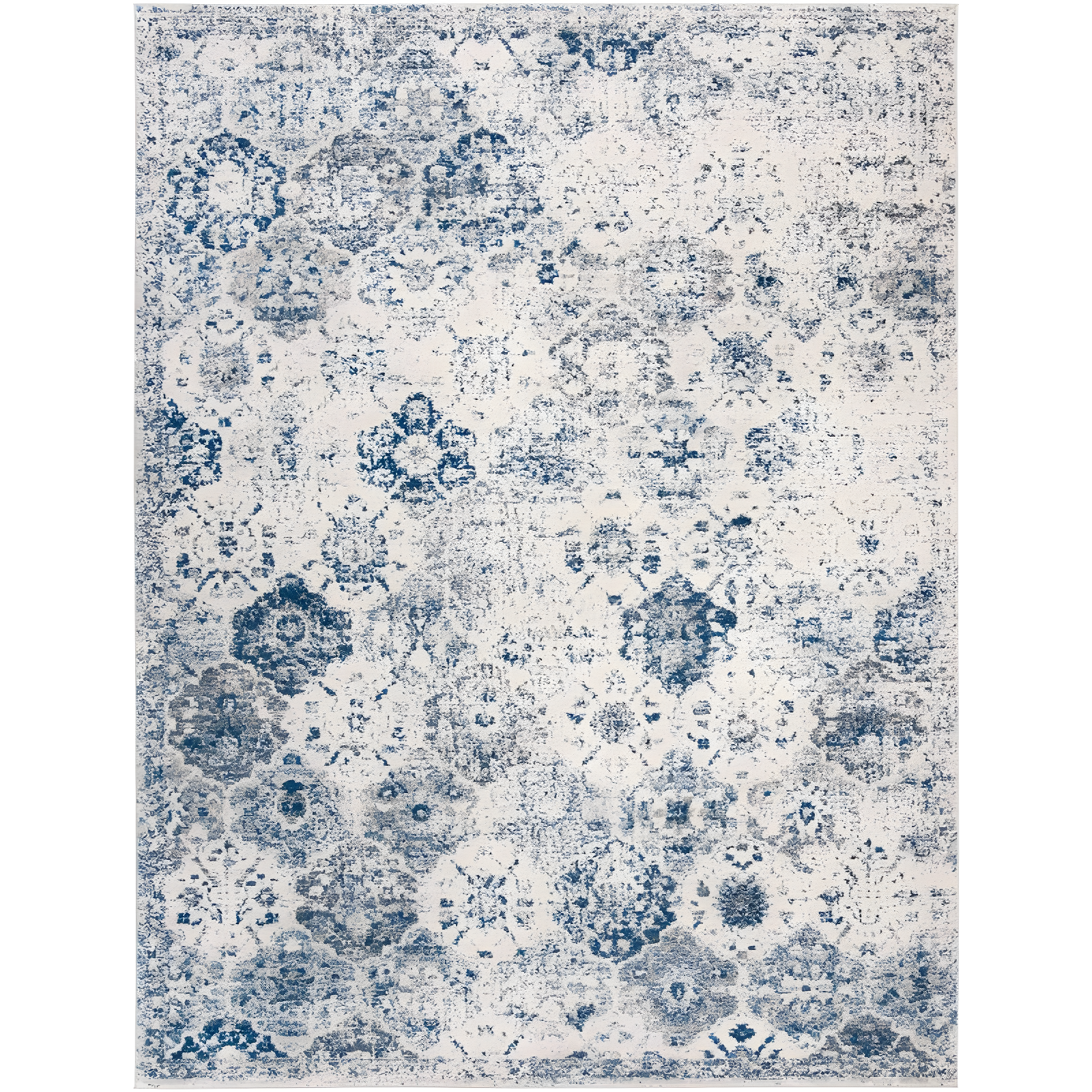 Madison MAD611 Power Loomed Indoor Area Rug - White/Royal Blue - 9'x12' - Safavieh