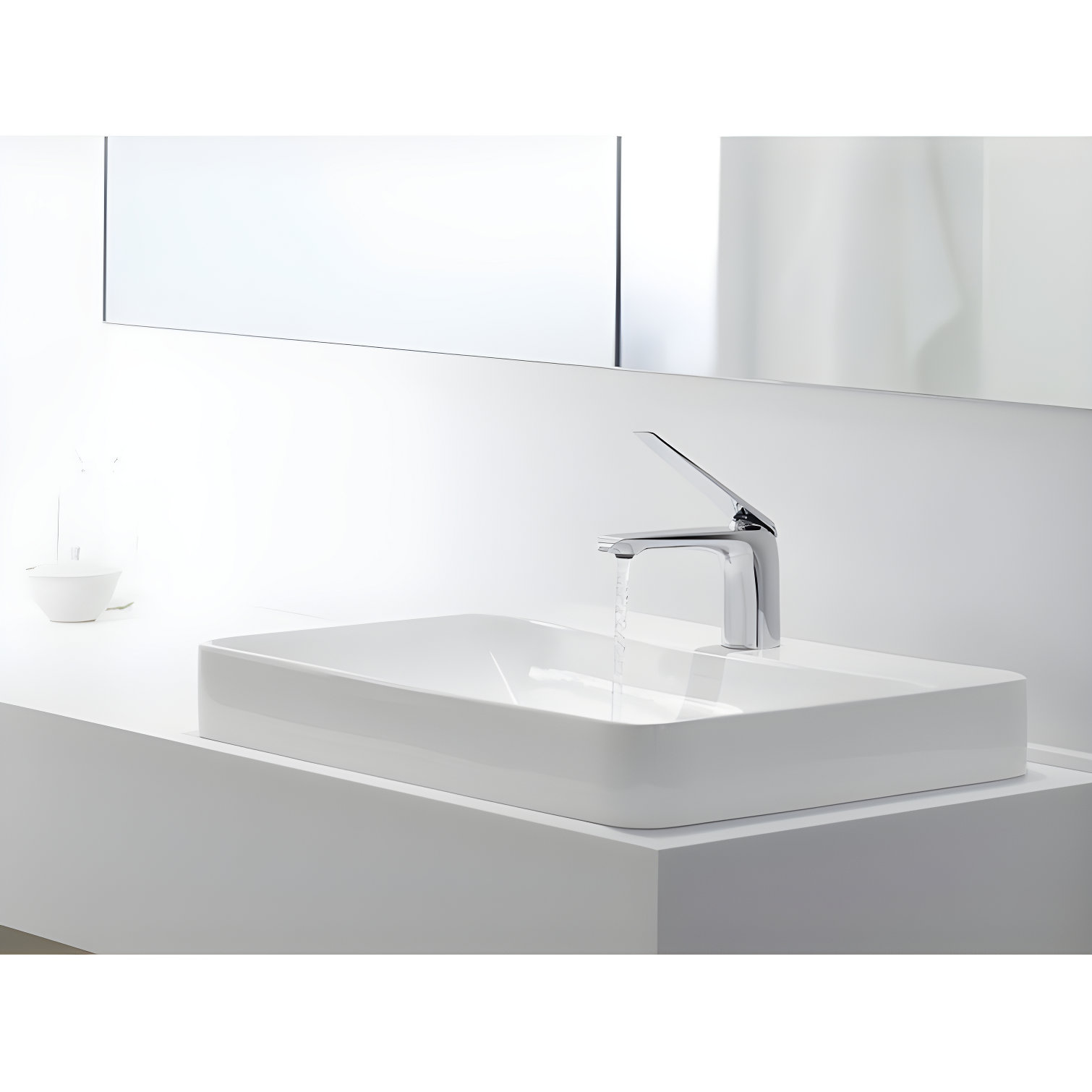 Vox® Vitreous China Rectangular Vessel Bathroom Sink with Overflow