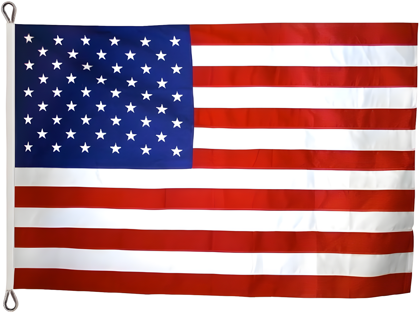 Flag 8x12 ft. Nylon SolarGuard Nyl-Glo , with Sewn Stripes, Embroidered Stars and Roped Heading.