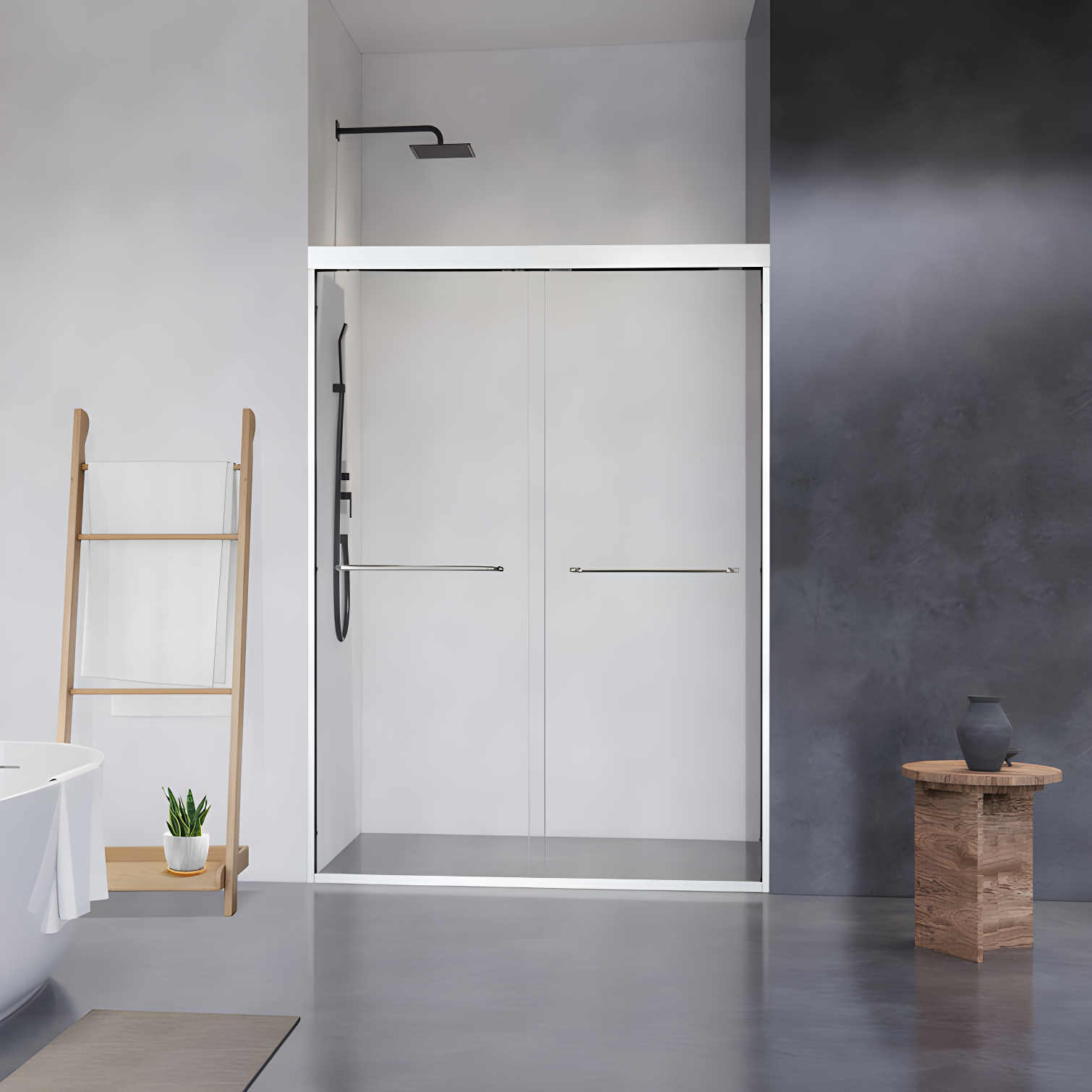 Ennis 48" W x 76" H By Pass Framed Shower Door with Clear Glass