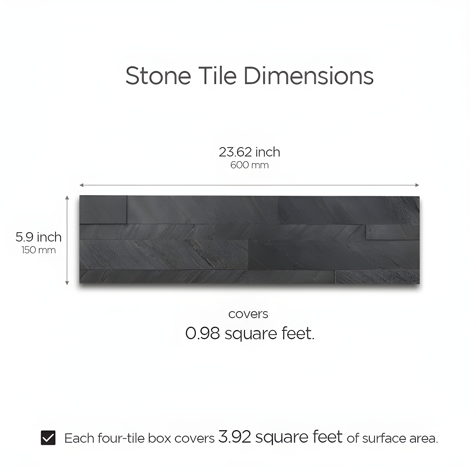 6'' W x 24'' L Natural Stone Peel and Stick Mosaic Tile