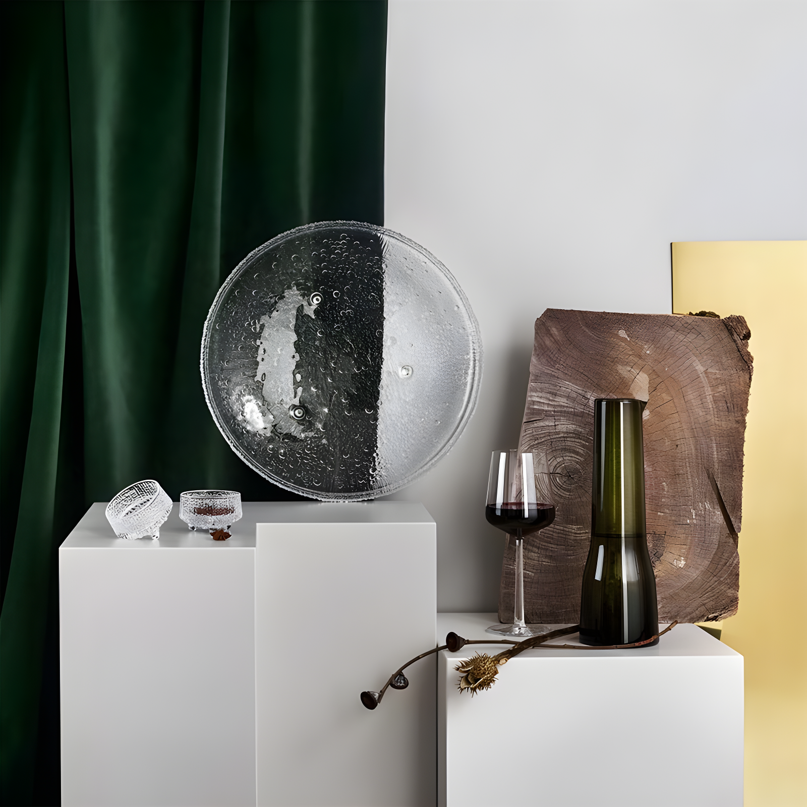 Iittala Ultima Thule Glass Sleek Decorative Plate in Clear
