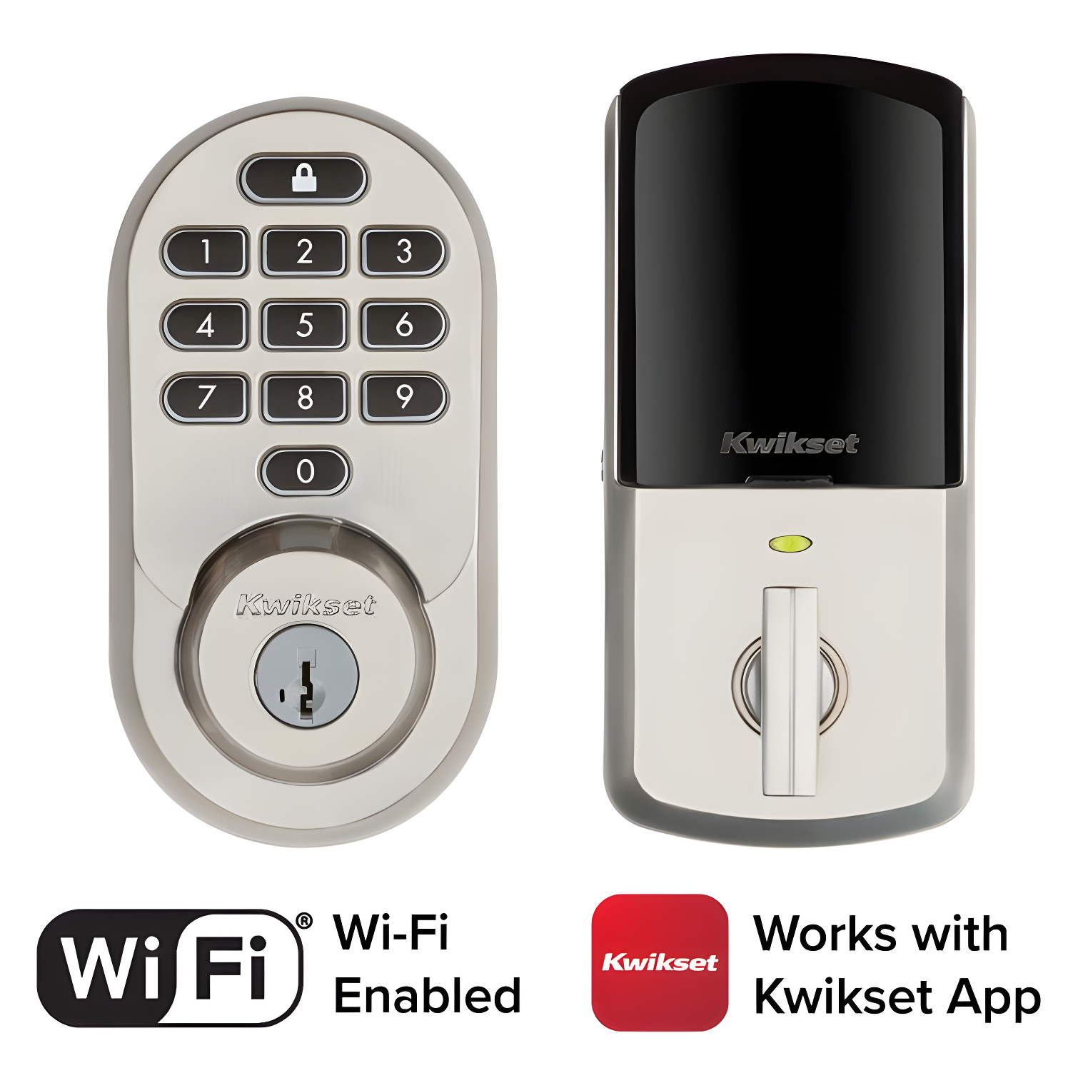 Kwikset 938WIFIKYPD15SMTTPRRCALFD Halo Wi-Fi Smart Lock Keypad Single Cylinder Deadbolt with Smartkey Security