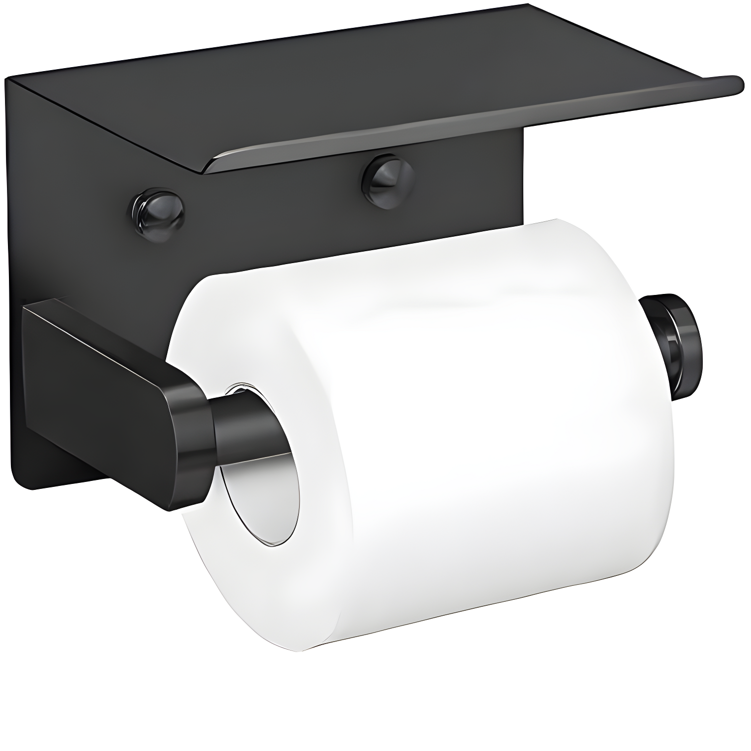 Stainless Steel Wall Mounted Toilet Paper Holder With Shelf - Durable & Convenient