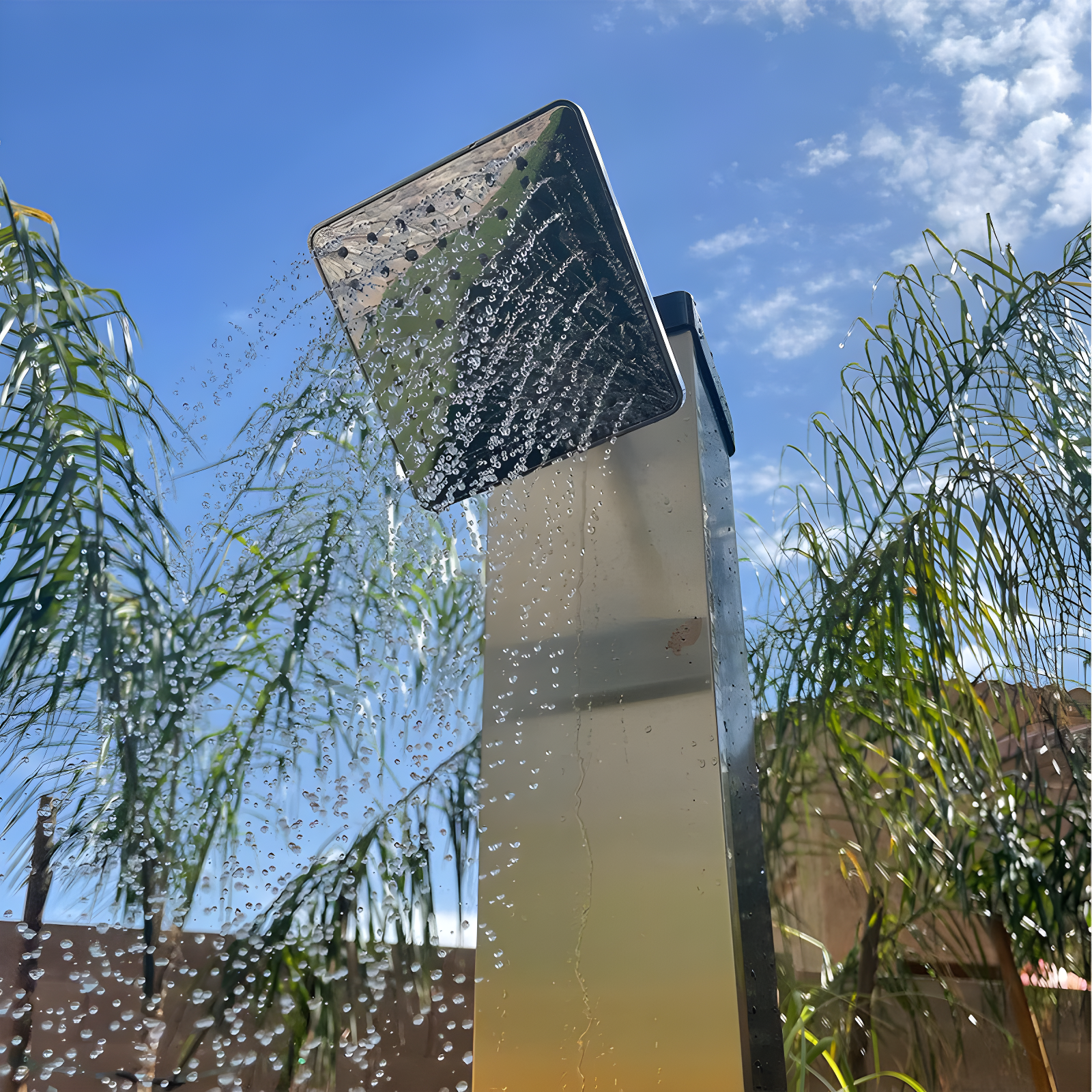 JASODI Luxury Solar Outdoor Shower, Brushed Gold and Black