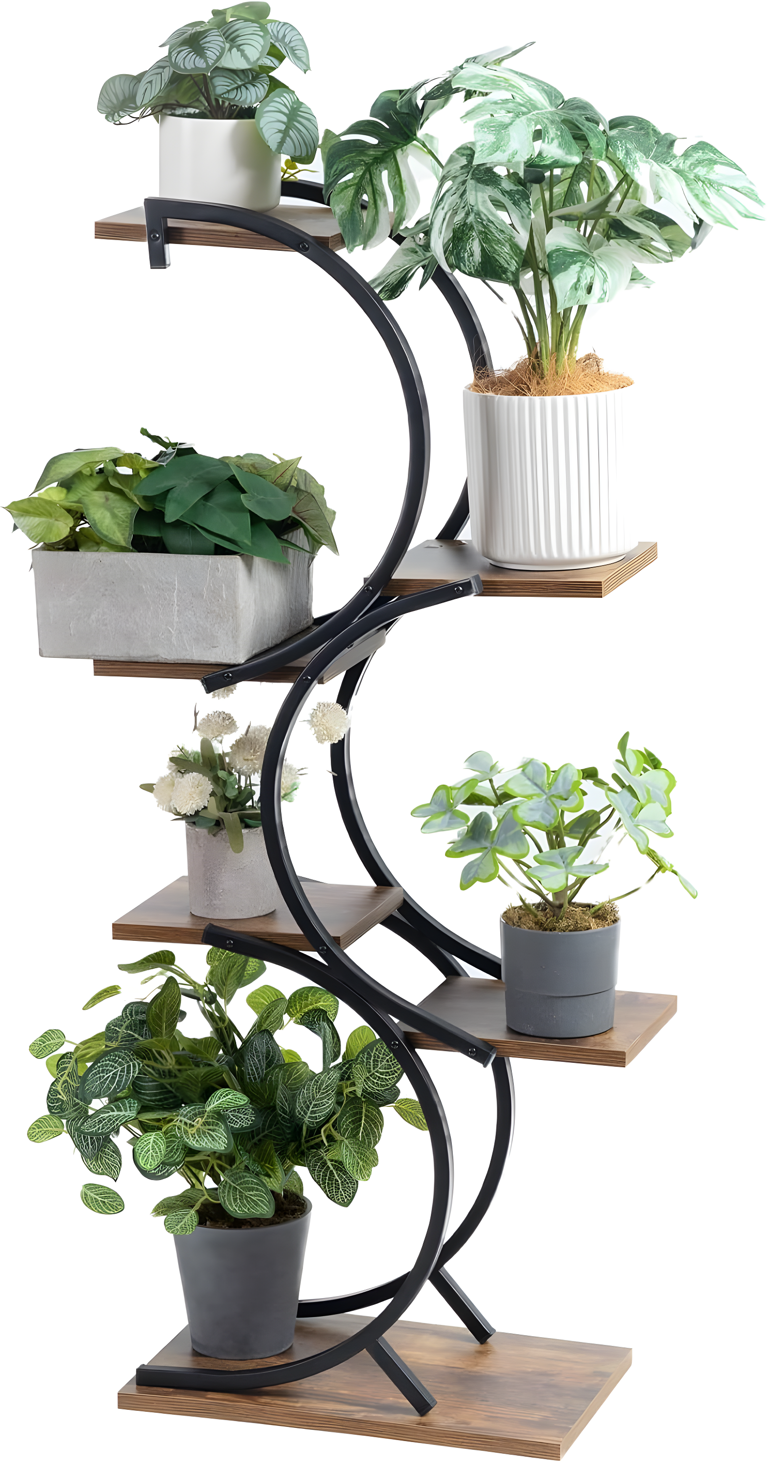 CHPHI Plant Stand Indoor 6-Tier wrought iron Plant Stand Green Indoor Tiered Use Office Home Decor, Flower Pot Holder Shelf for Living Room, Patio, Balcony