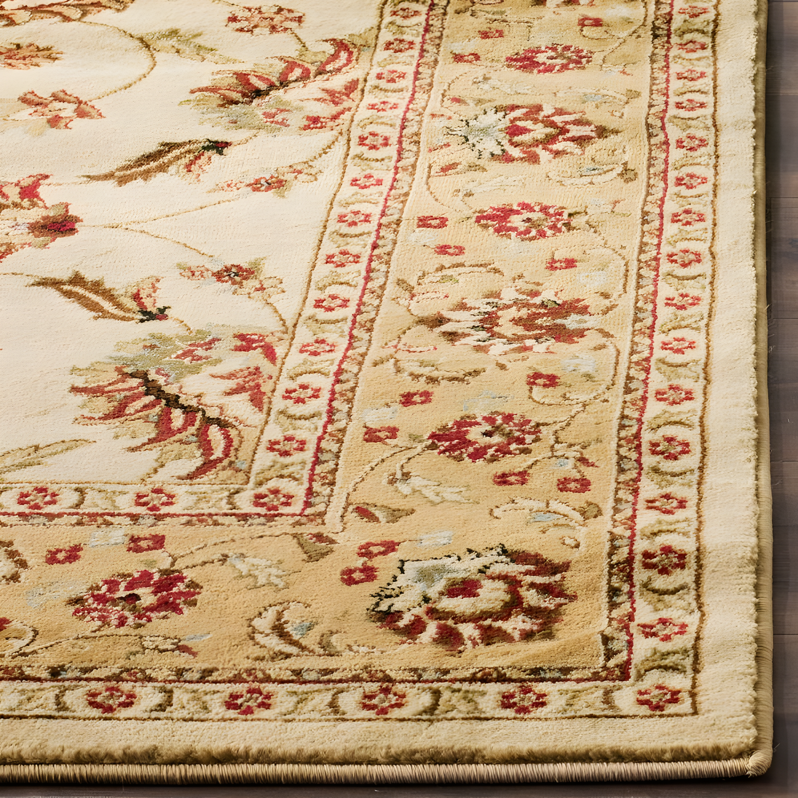 Lyndhurst LNH553 Power Loomed Runner Rug - Green/Ivory - 2'3"x8' - Safavieh.