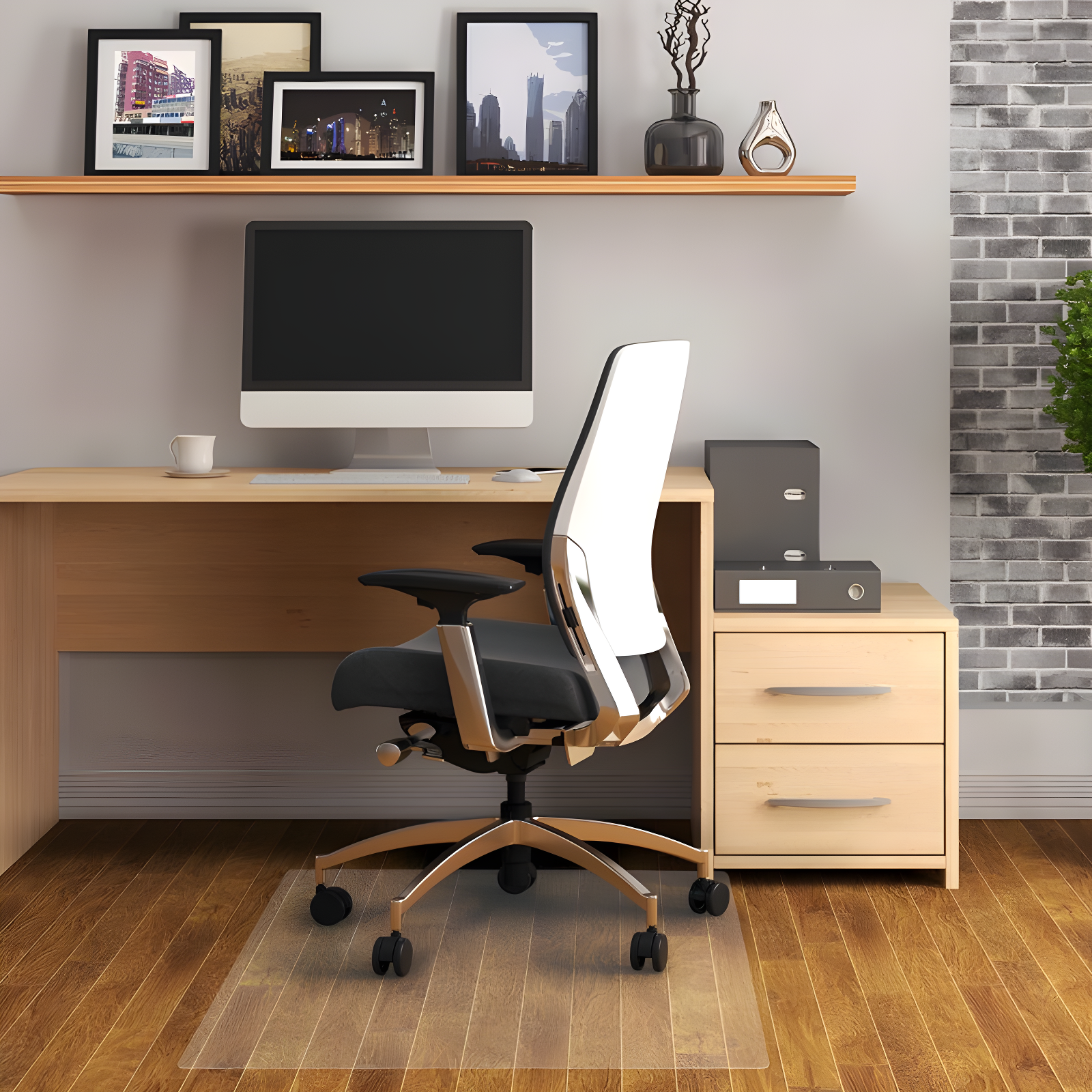 Floortex Valuemat Vinyl Rectangular Chair Mat for Hard Floor