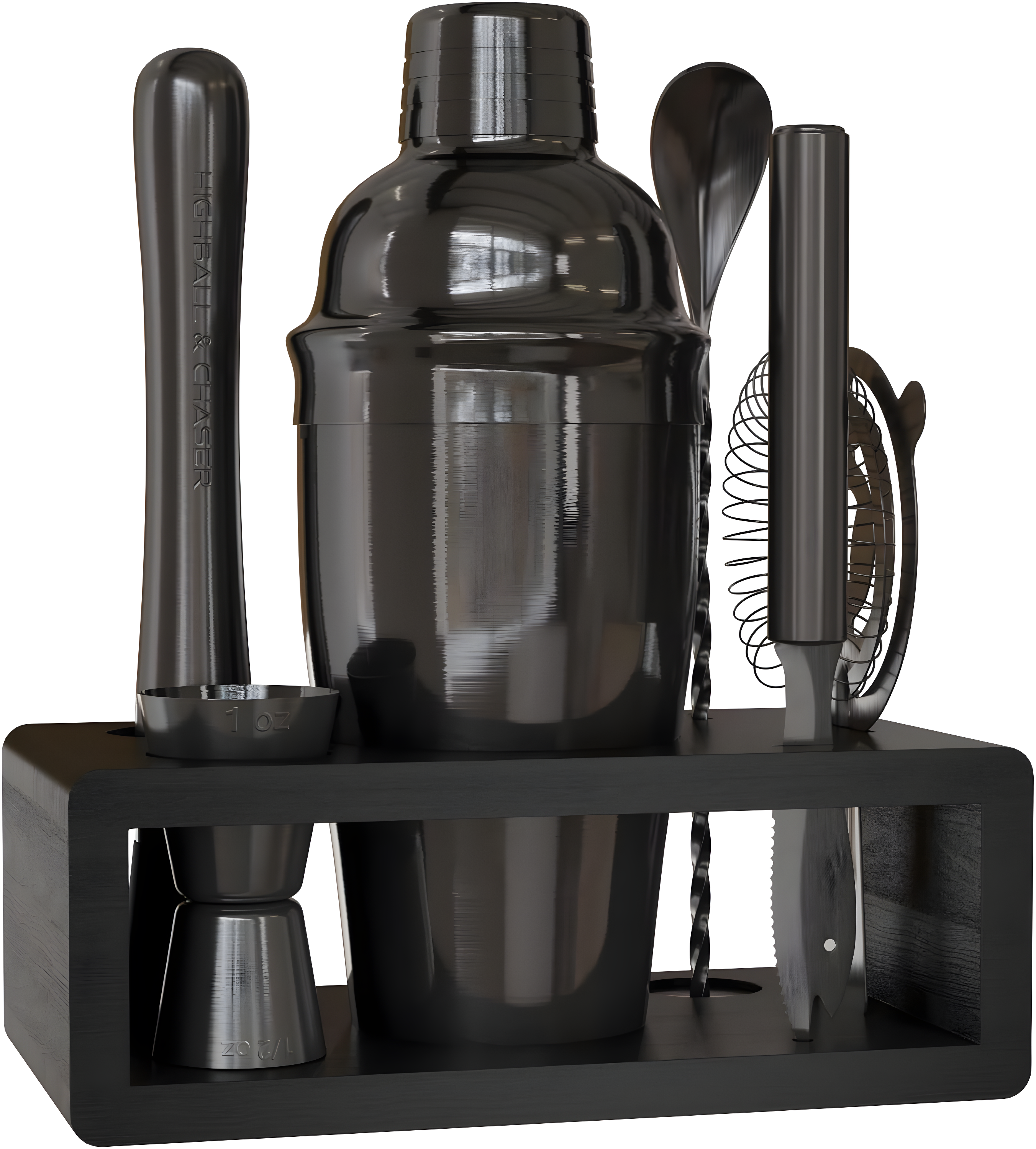 Highball & Chaser Cocktail Shaker Set: Bartender Kit for Home Bar Mixology Cocktail Bar Set Plus E-Book with 30 Recipes